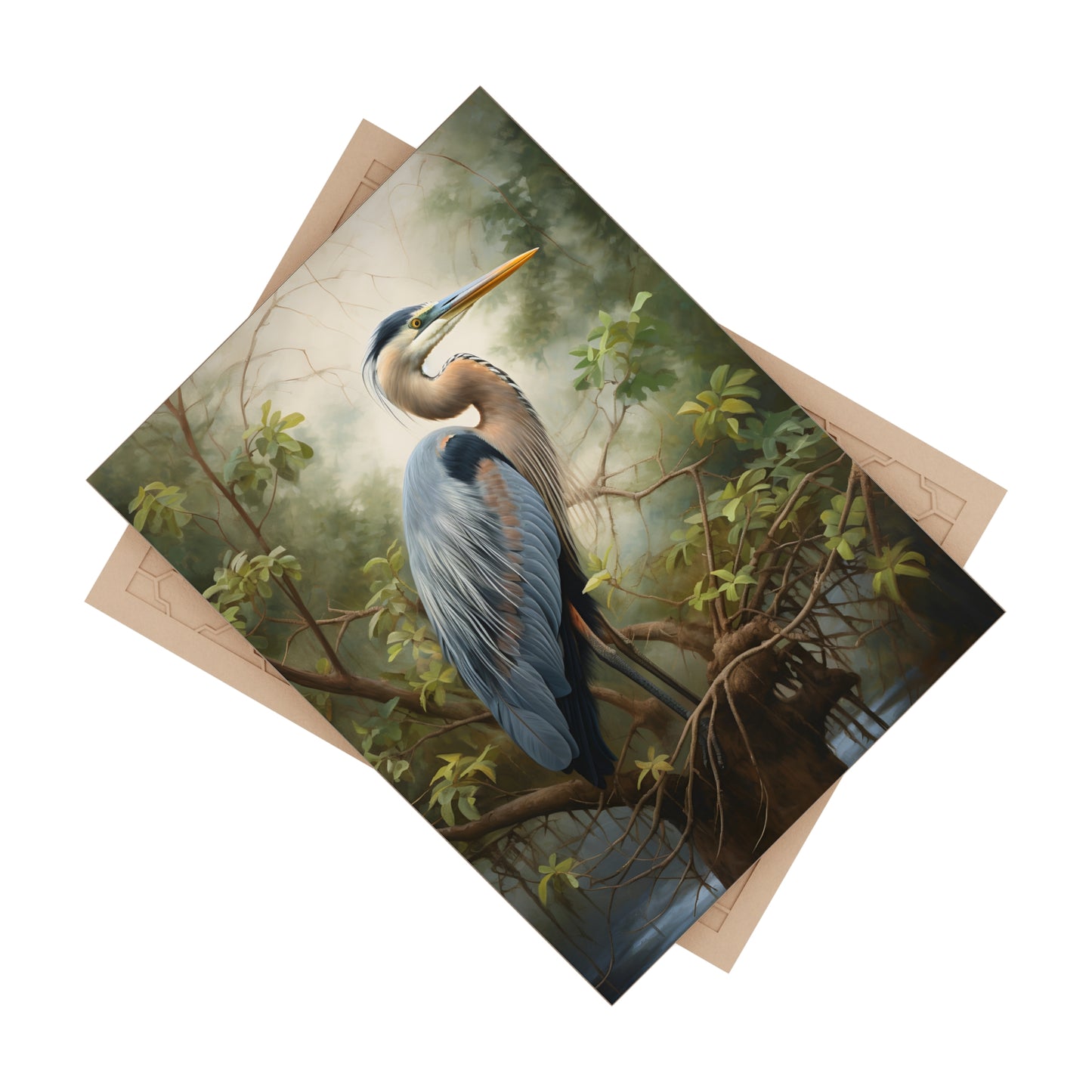 Morning Mist Heron Tile or Mural