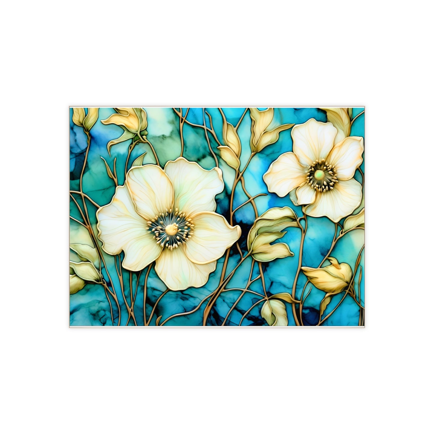 White Wildflowers Ceramic Accent Tile or Mosaic.