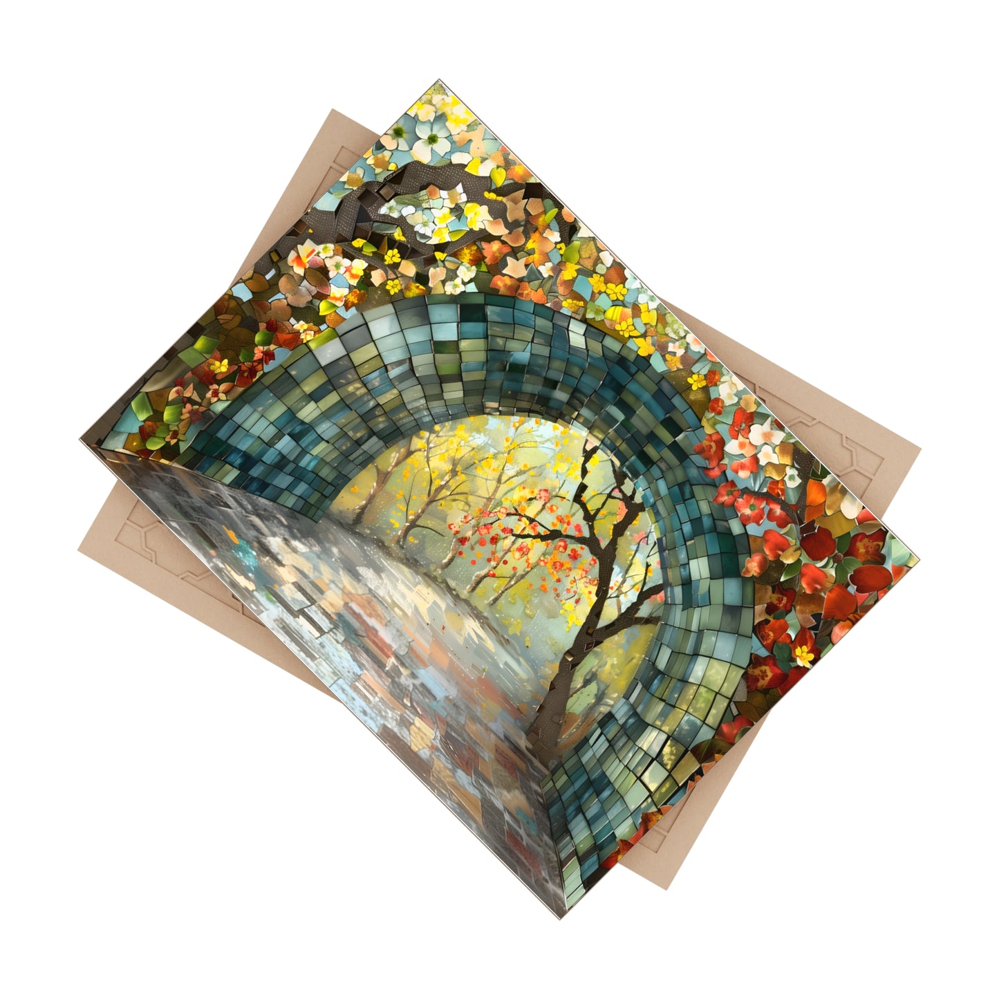 Nature Trail Ceramic Tile or Mural. Walking Path Tile Backsplash.