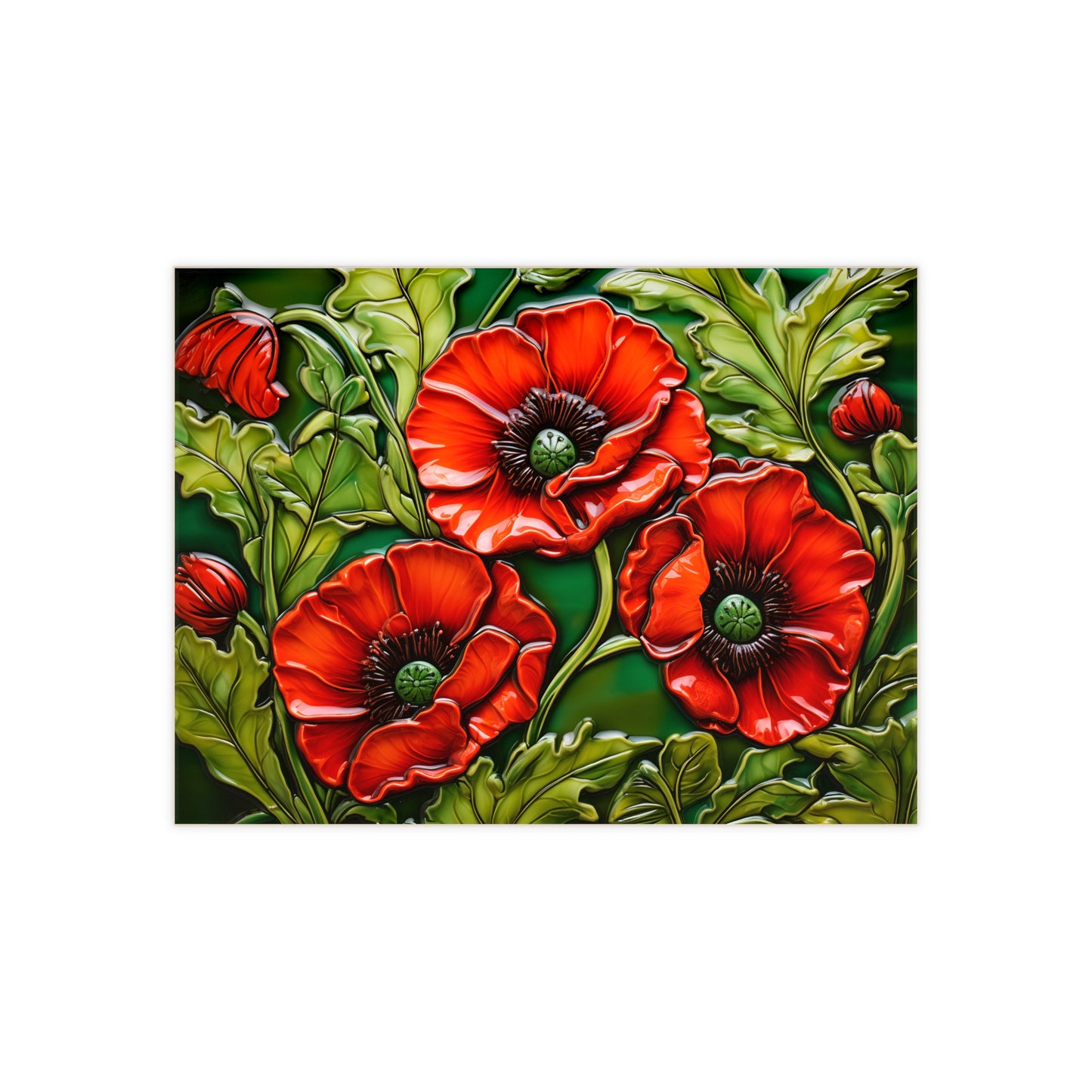 Three Poppies Ceramic Tile.