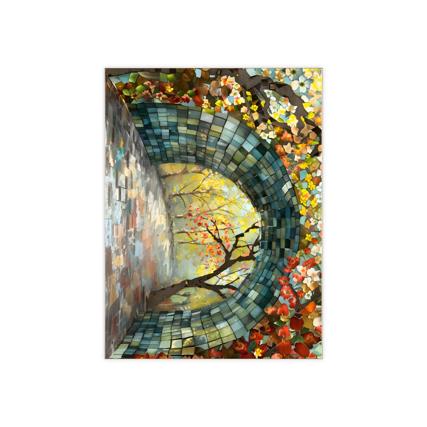 Nature Trail Ceramic Tile or Mural. Walking Path Tile Backsplash.