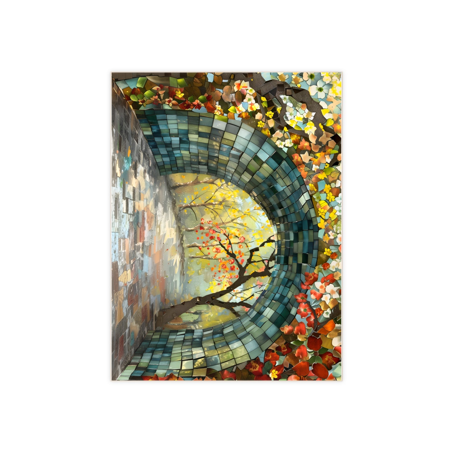Nature Trail Ceramic Tile or Mural. Walking Path Tile Backsplash.