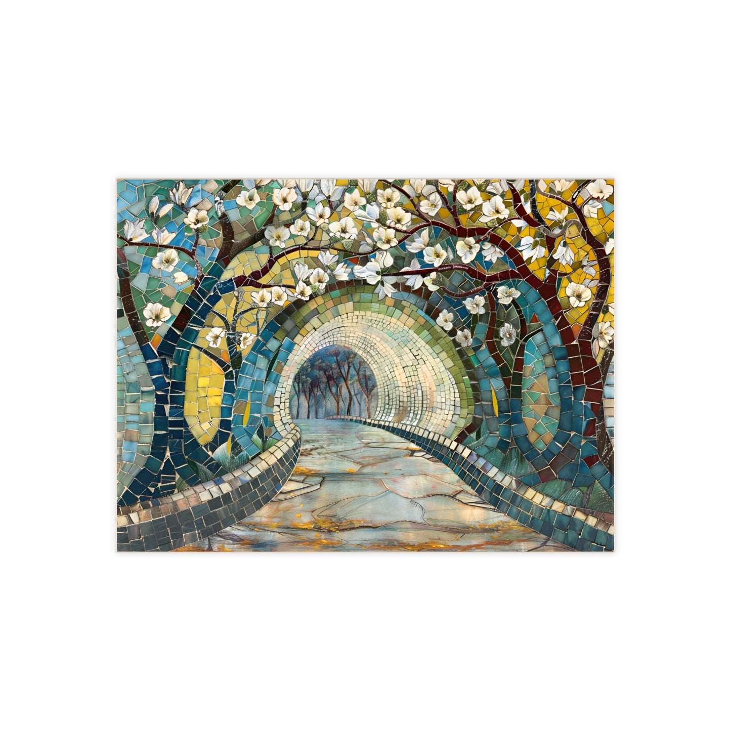 Magnolia Tunnel Ceramic Tile or Mural, Tunnel of Love Mosaic.