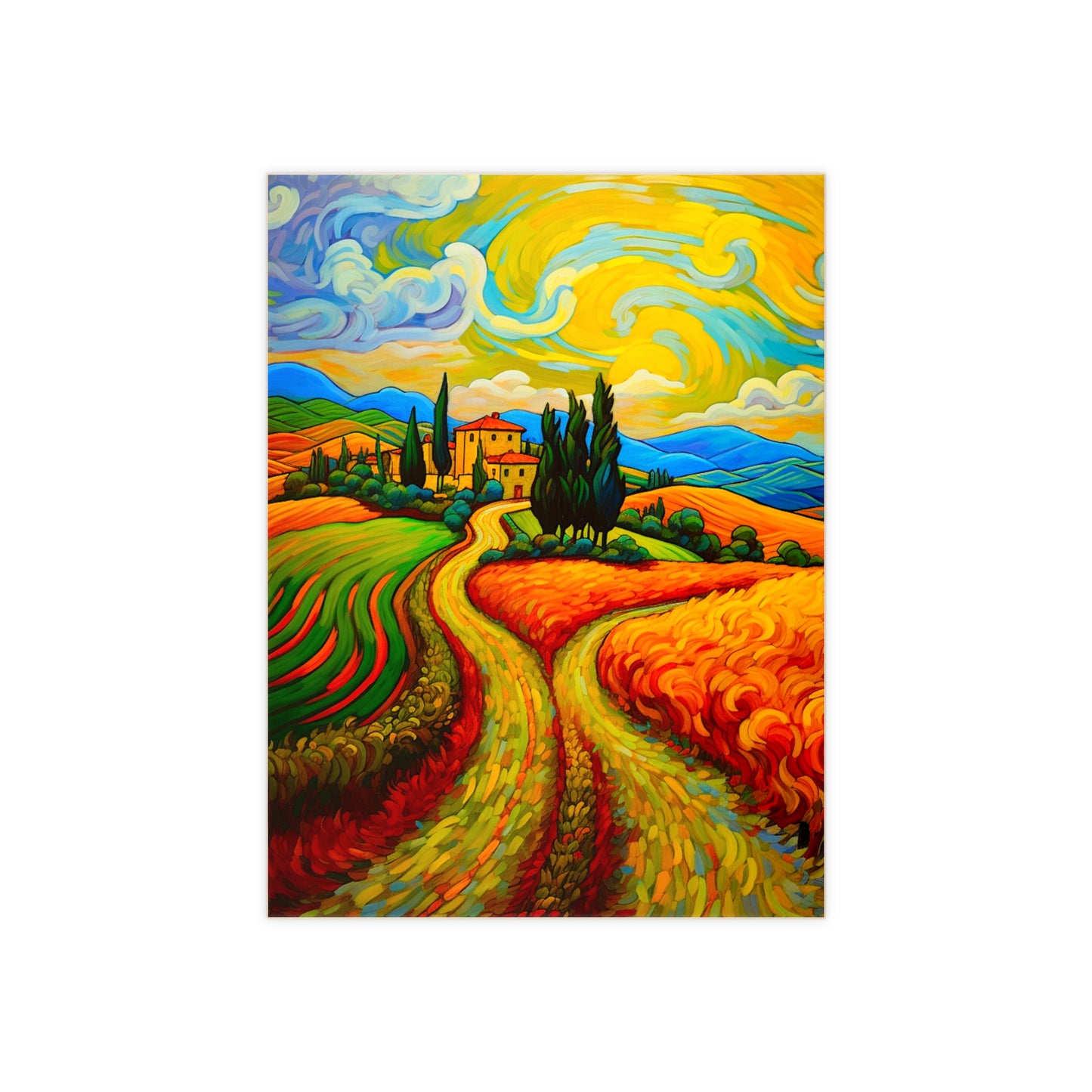 Tuscany Ceramic Wall Tile, Countryside Wall Tile, Country Landscape Accent Tile