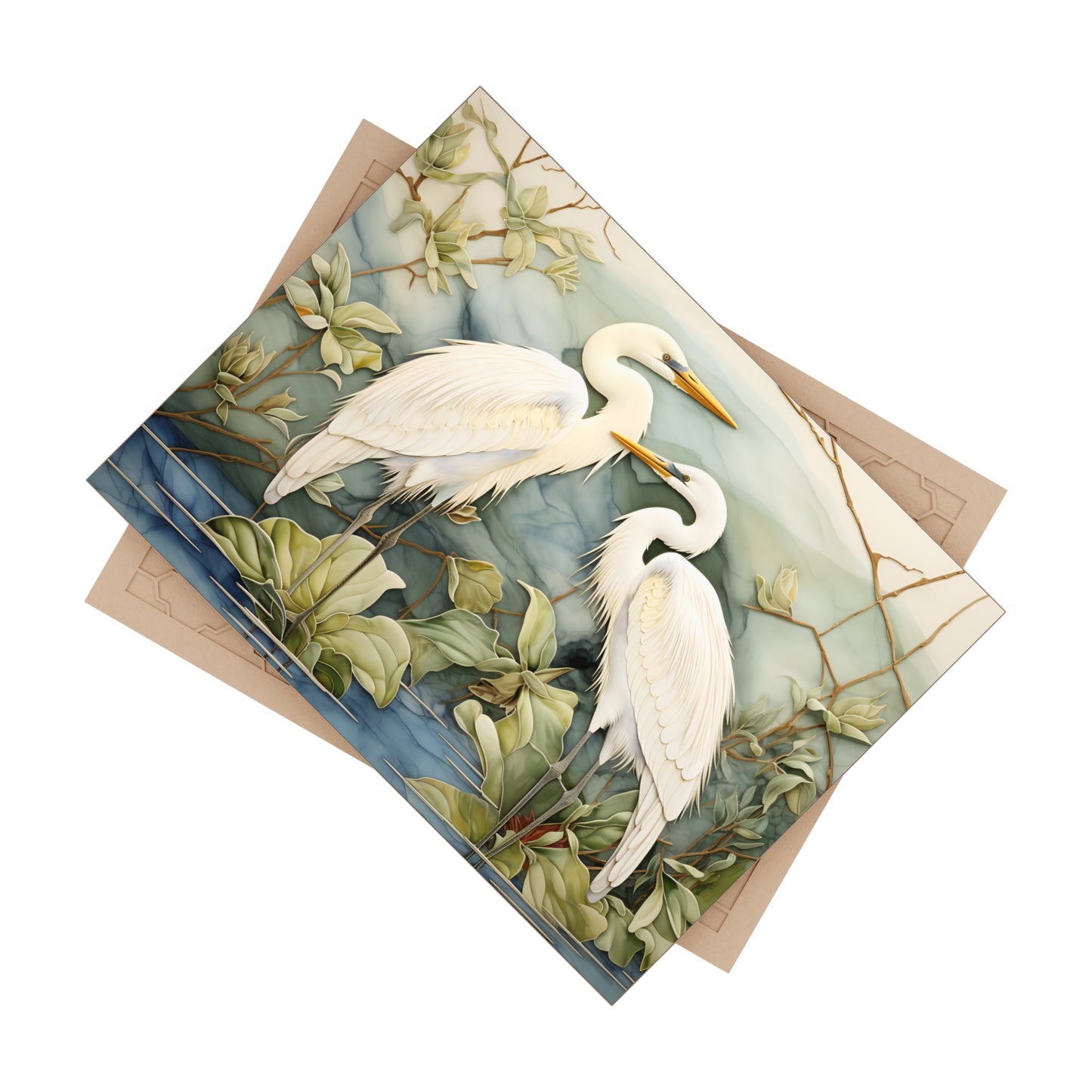 Egrets on the Marsh Tile or Mural
