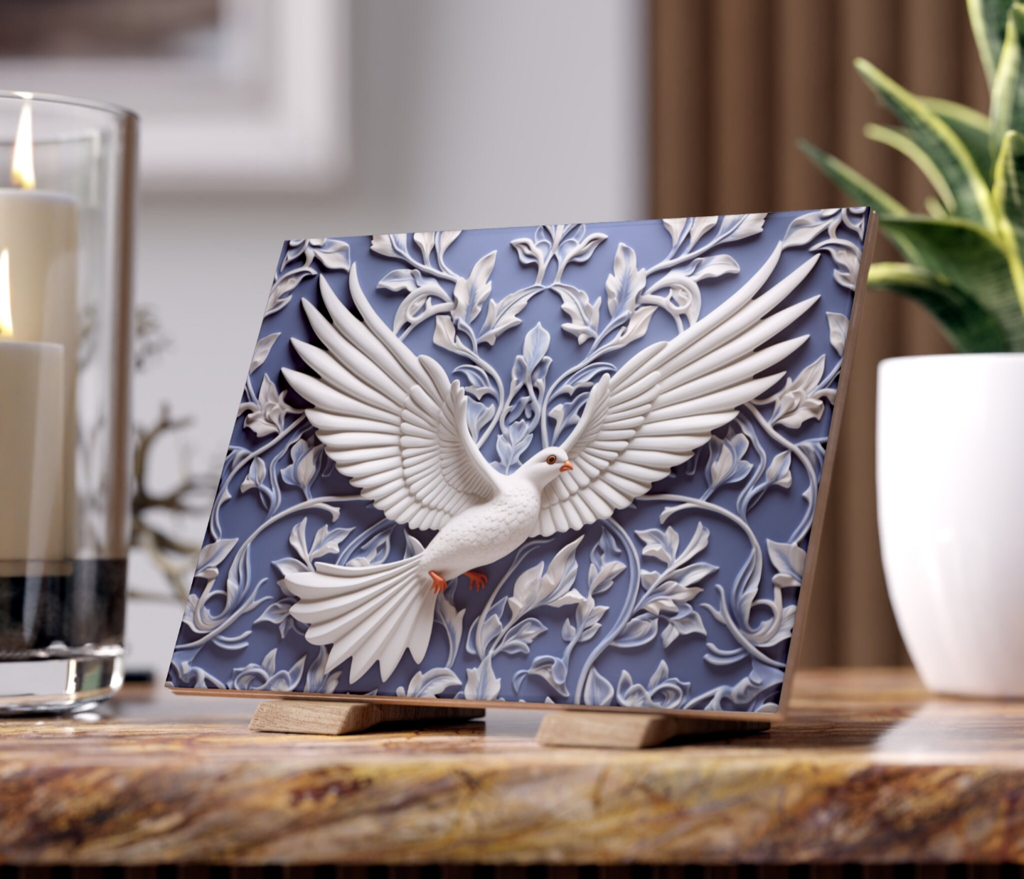 Ceramic White Dove Tile