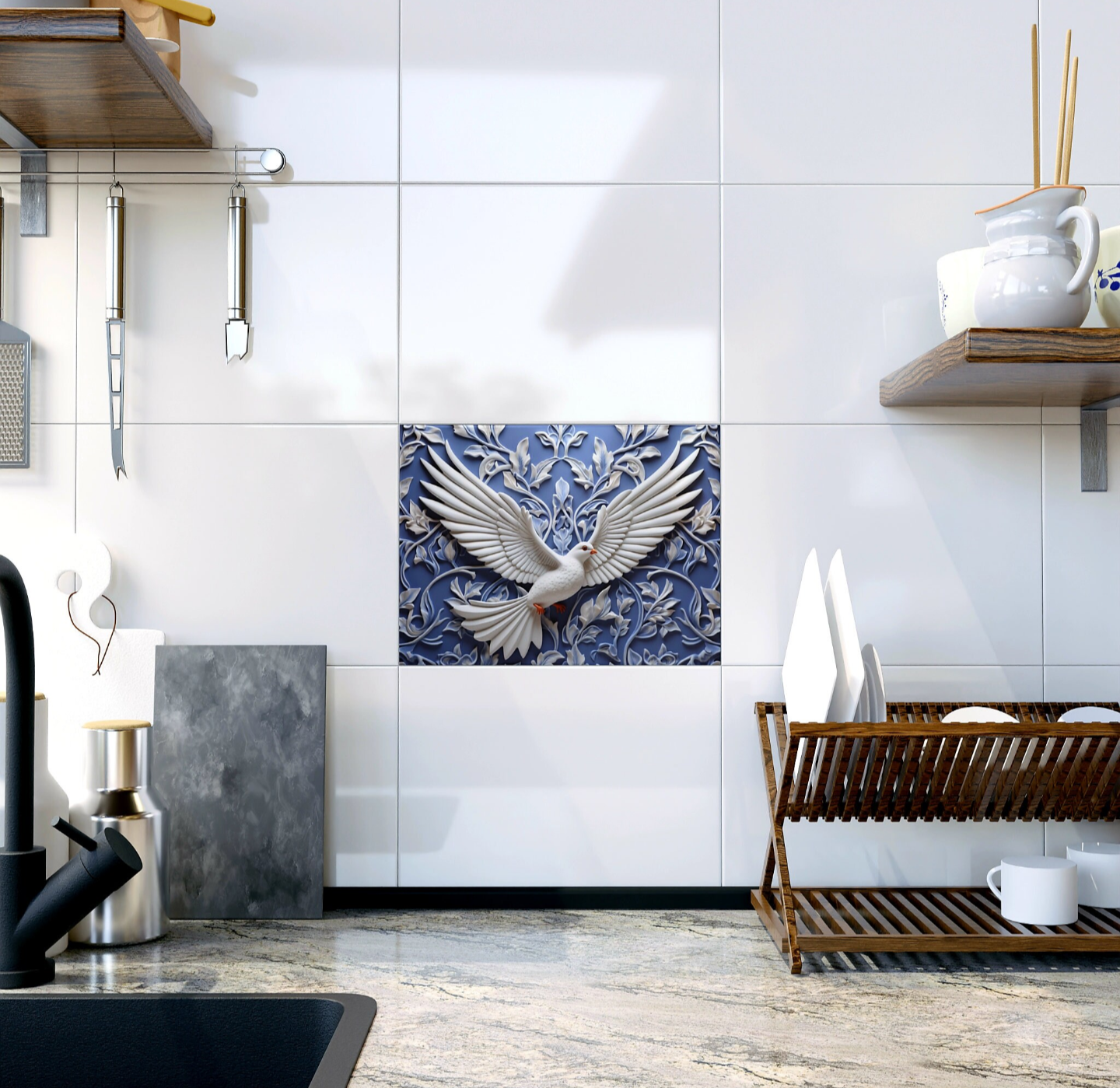 Ceramic White Dove Tile