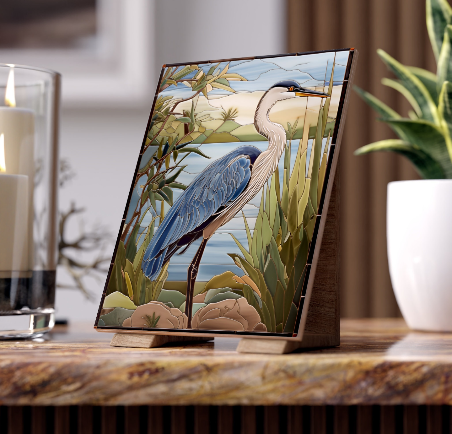 Blue Heron Ceramic Tile or Mural.