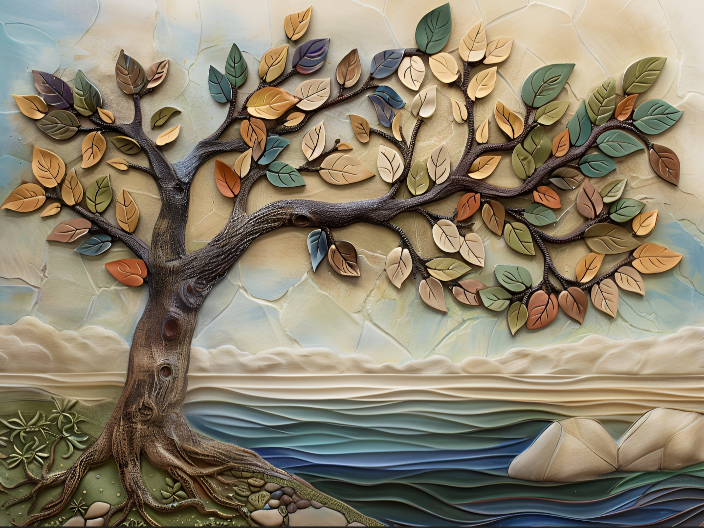 Tree by the Coast Ceramic Tile or Mural.