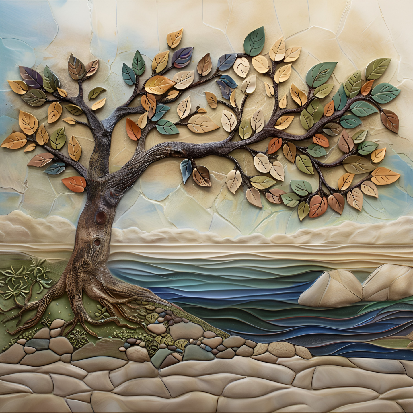 Tree by the Coast Ceramic Tile or Mural.