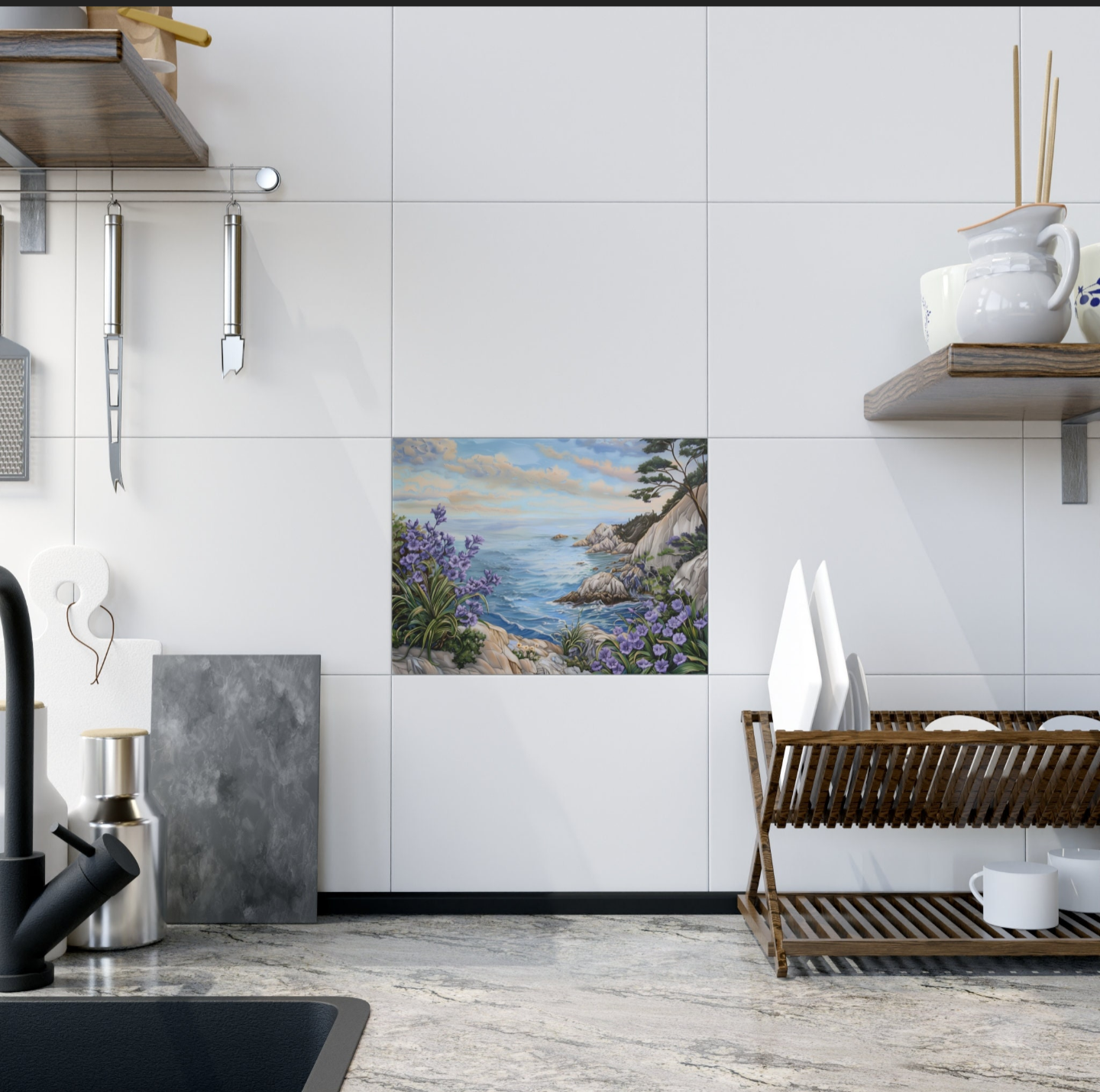 Scenic Ocean Overlook Ceramic Tile or Mural.