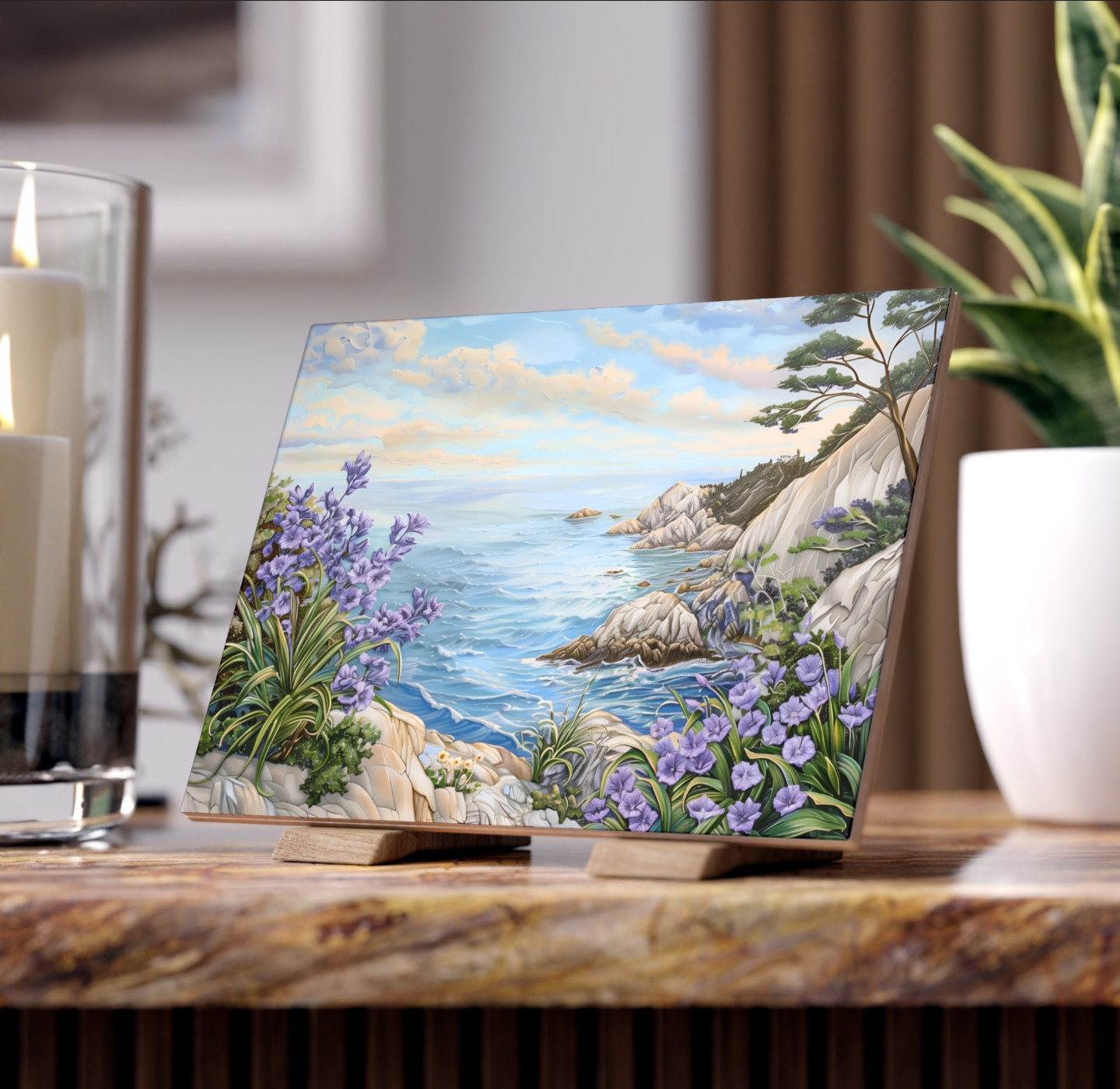 Scenic Ocean Overlook Ceramic Tile or Mural.