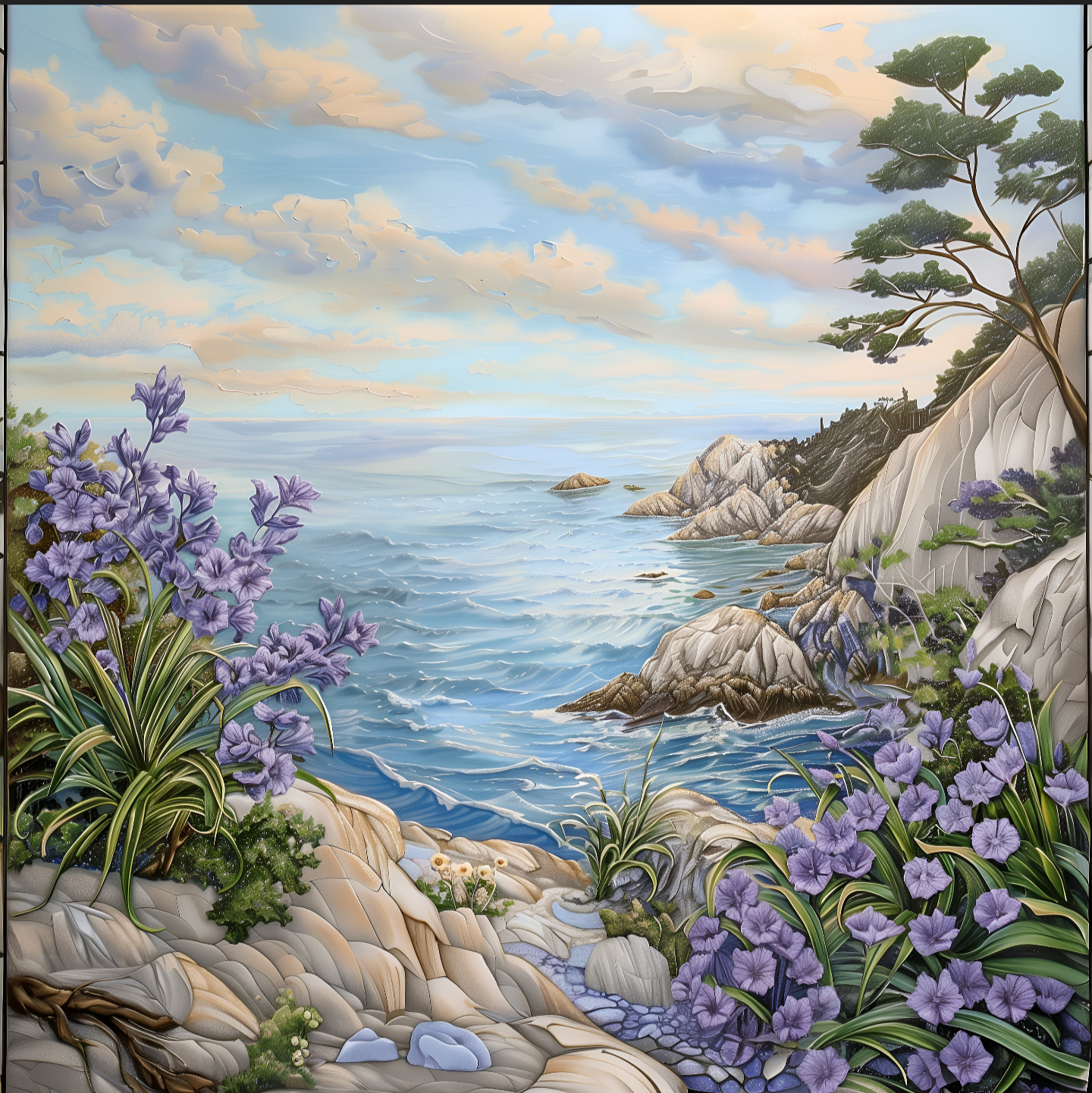Scenic Ocean Overlook Ceramic Tile or Mural.