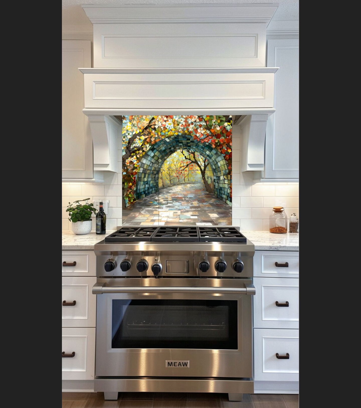 Nature Trail Ceramic Tile or Mural. Walking Path Tile Backsplash.