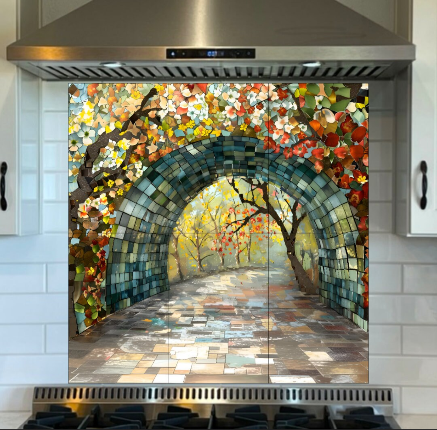 Nature Trail Ceramic Tile or Mural. Walking Path Tile Backsplash.