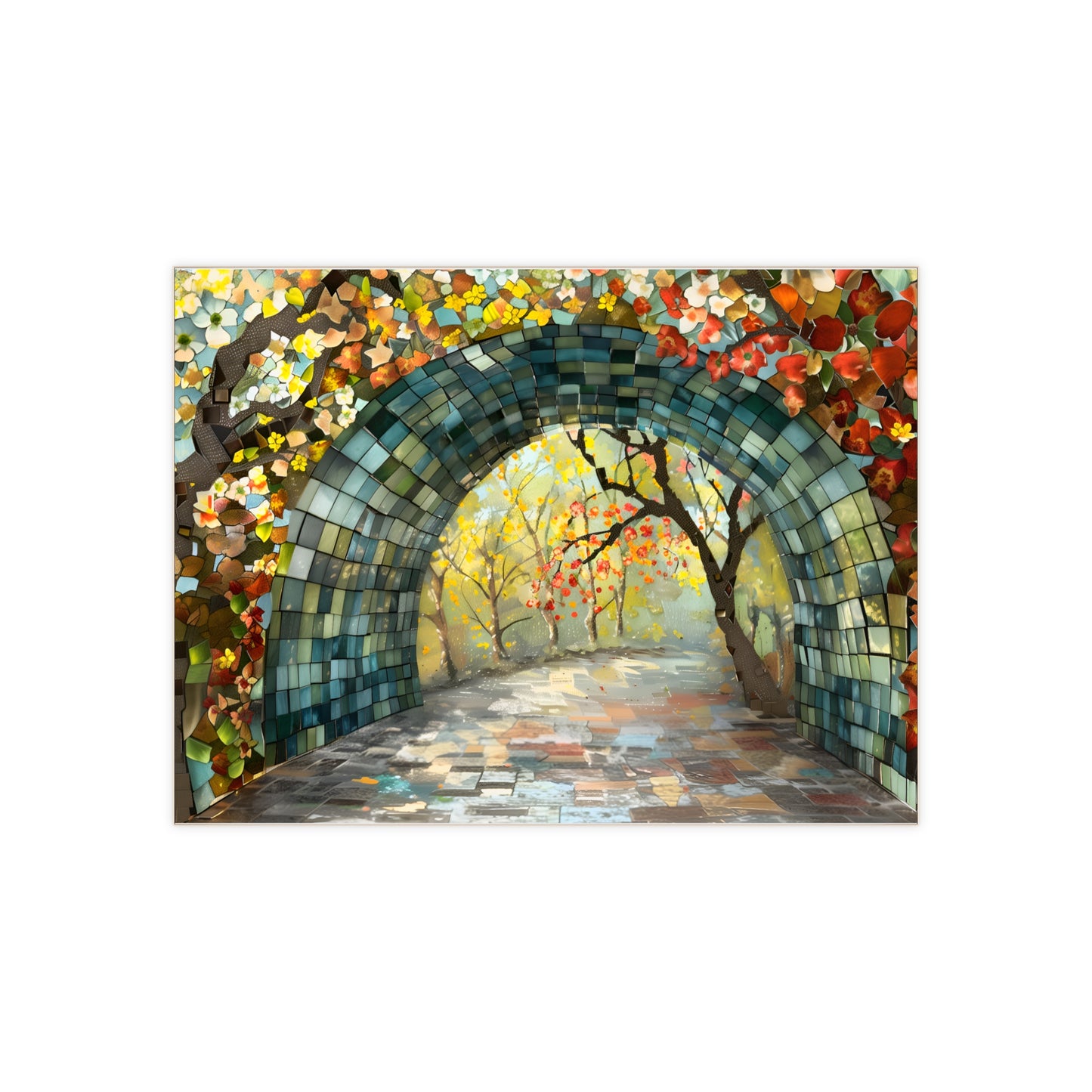 Nature Trail Ceramic Tile or Mural. Walking Path Tile Backsplash.
