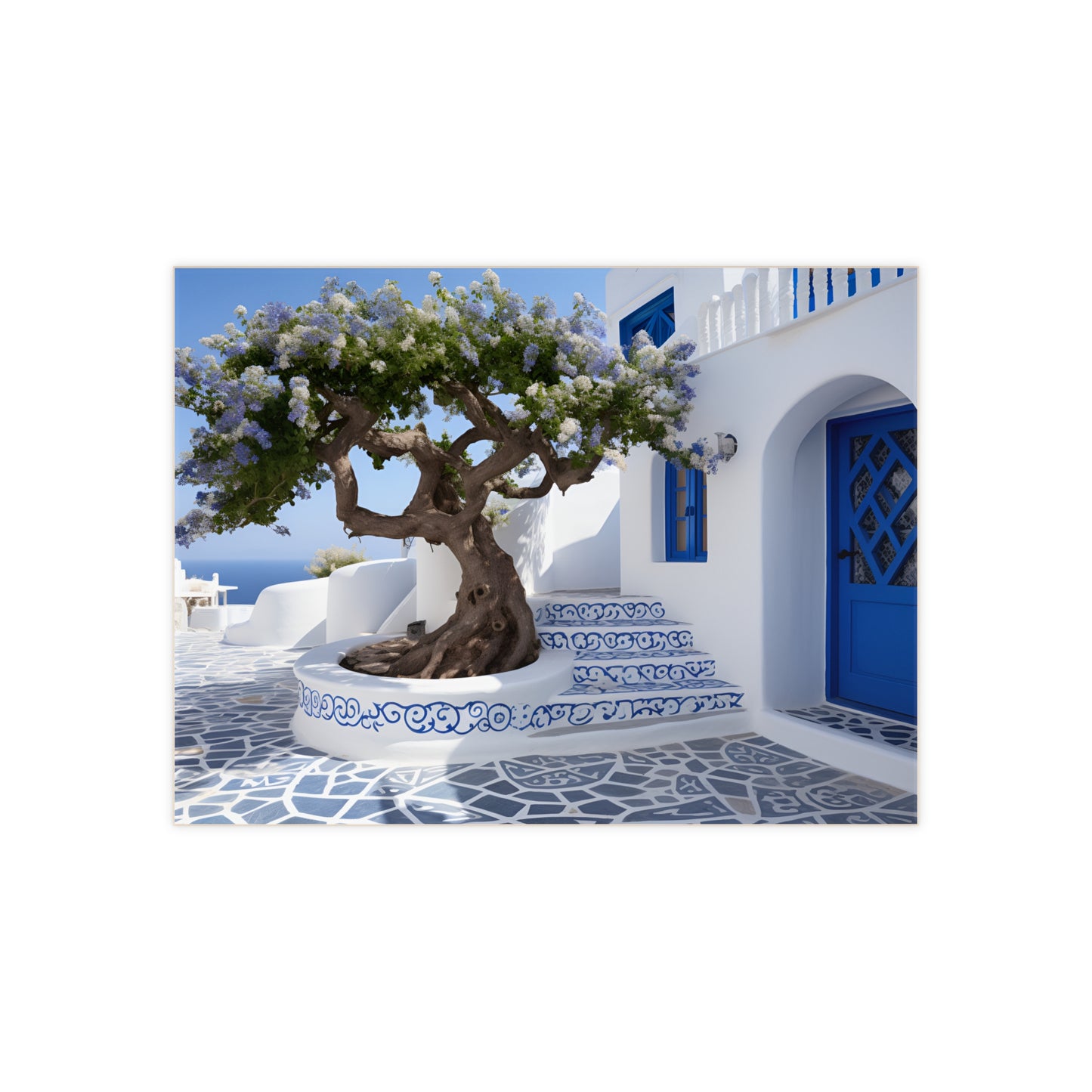 Corfu Greek Tile, Greece Island Tile or Mural. Sunny Greece Mosaic.