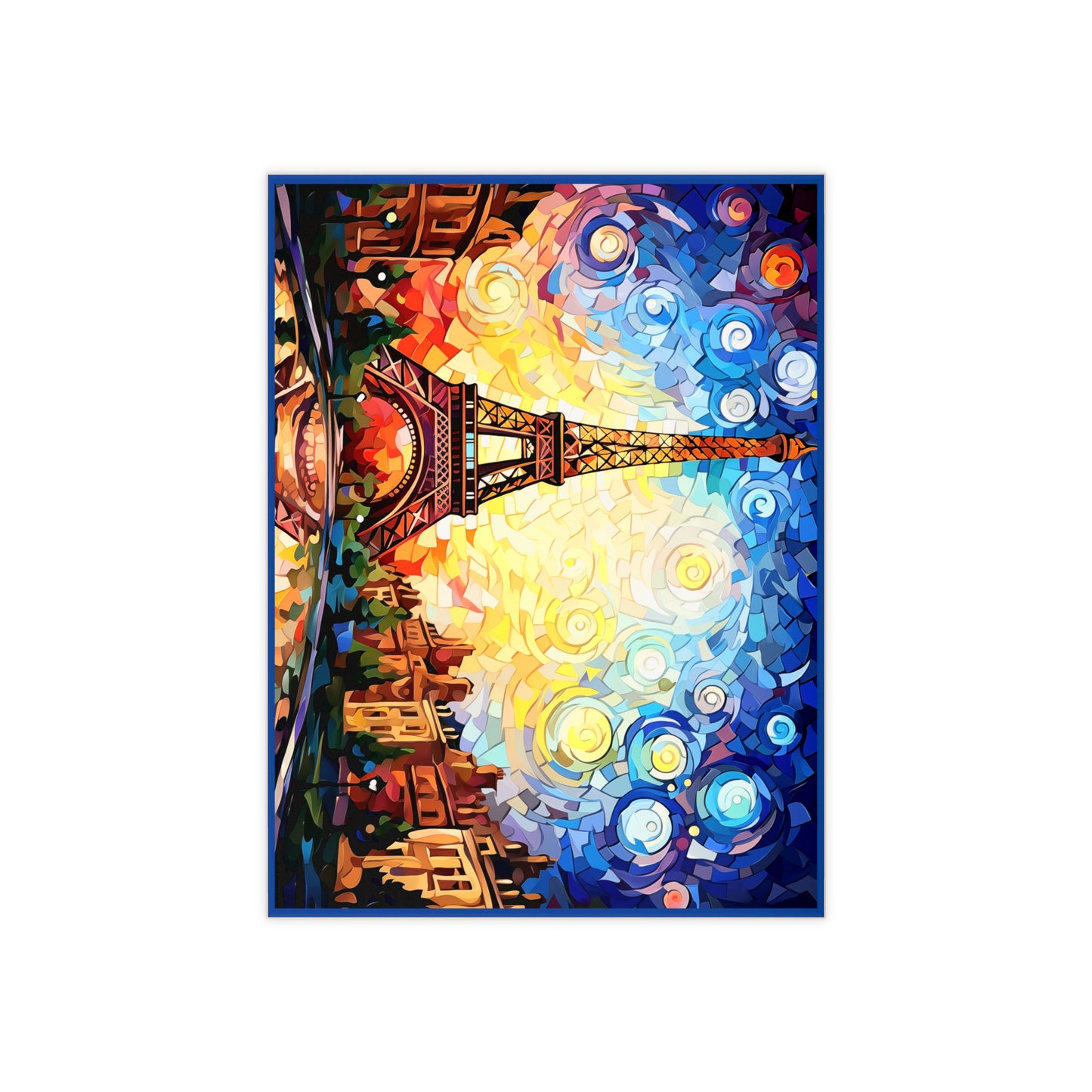 Eiffel Tower Van Gogh Style Ceramic Tile
