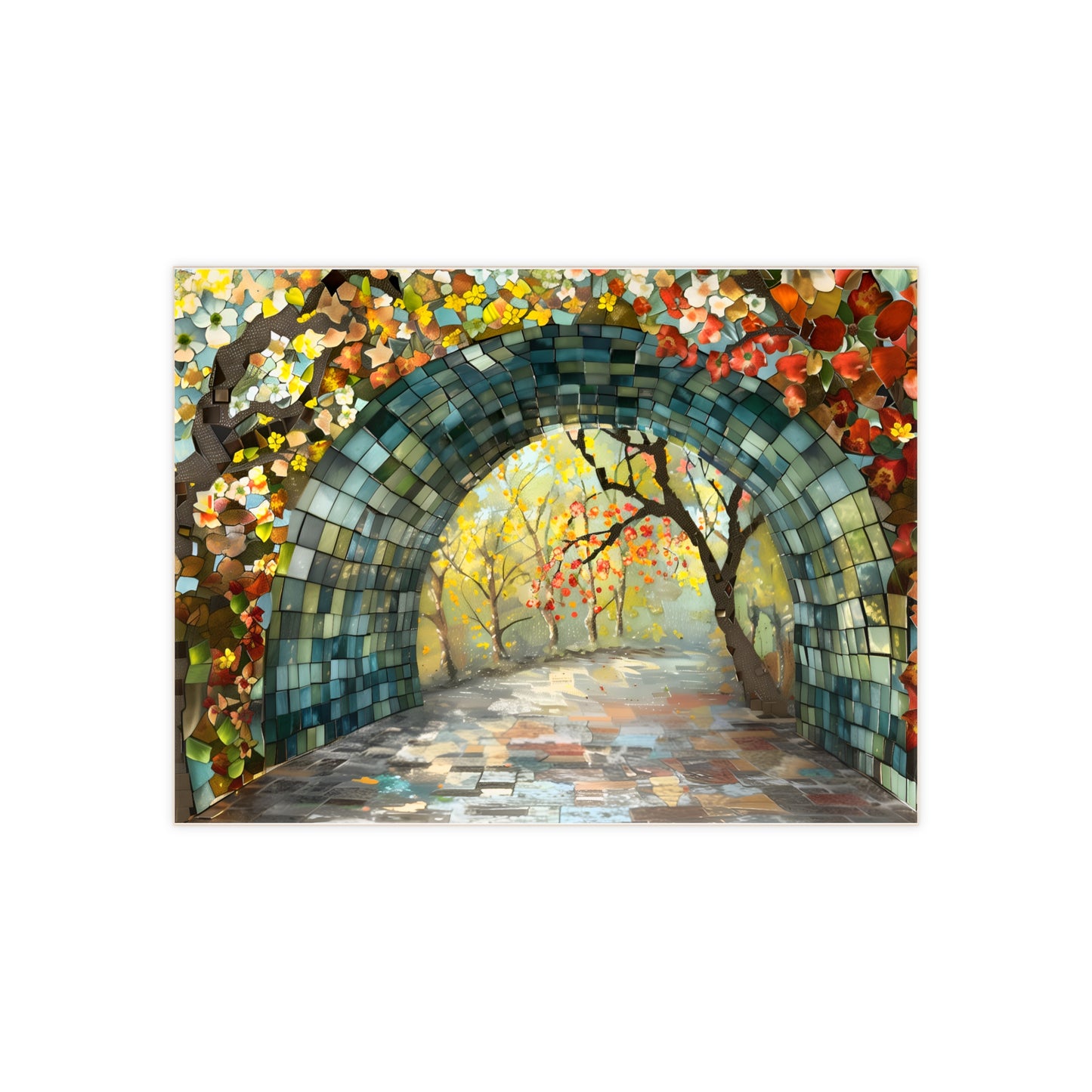 Nature Trail Ceramic Tile or Mural. Walking Path Tile Backsplash.