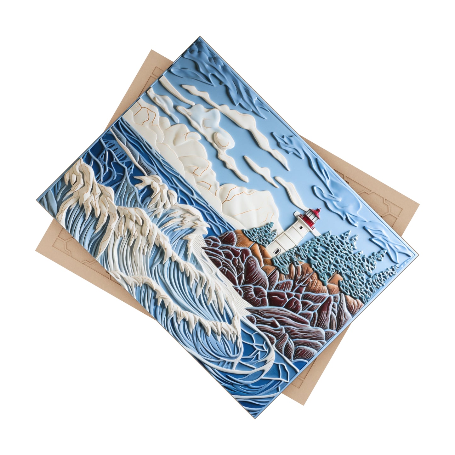 Lighthouse Ceramic Accent Tile or Mural. Kitchen Backsplash Lighthouse Mosaic.