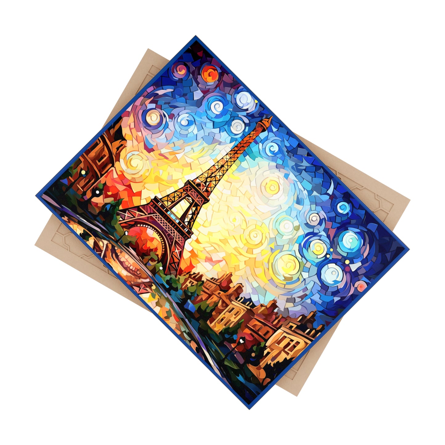 Eiffel Tower Van Gogh Style Ceramic Tile