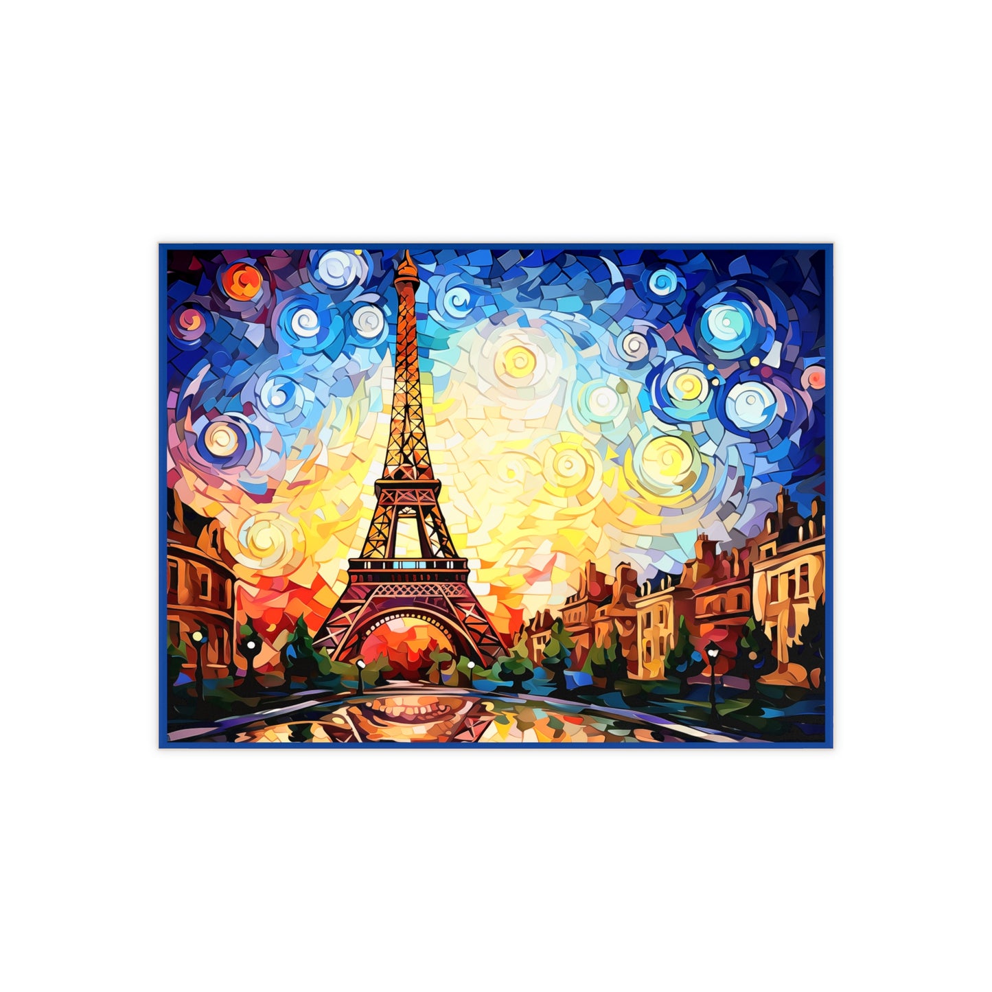 Eiffel Tower Van Gogh Style Ceramic Tile