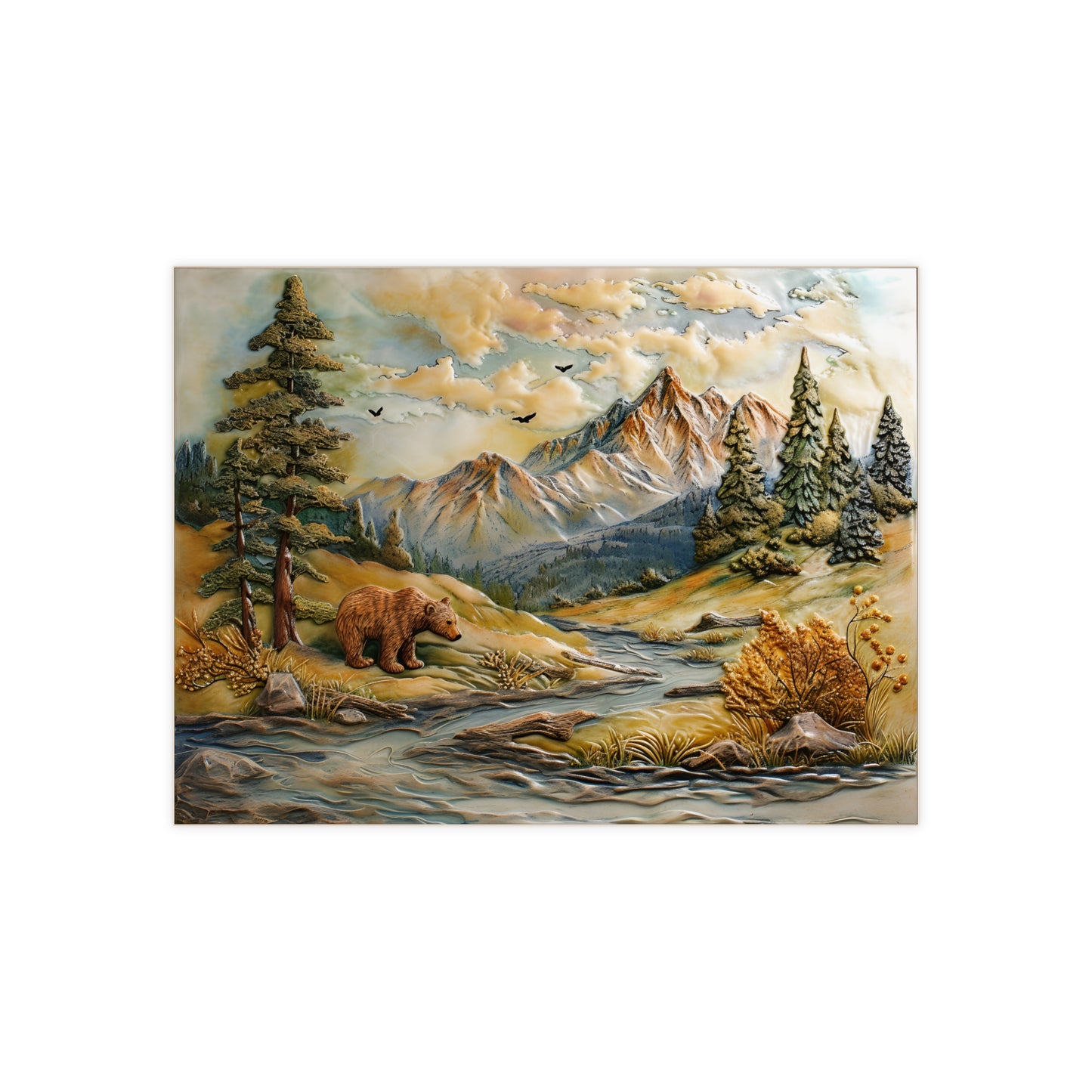 Mountain River Ceramic Tiles. Set.