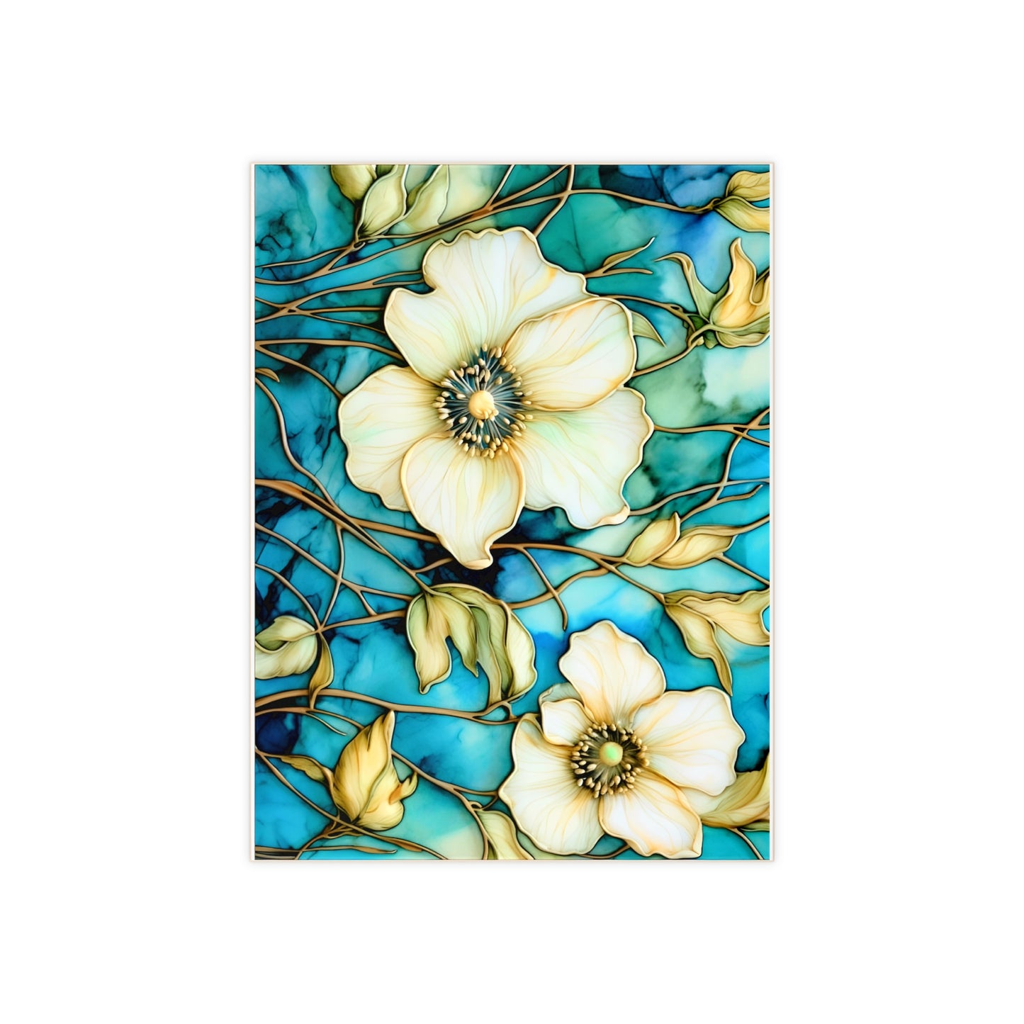 White Wildflowers Ceramic Accent Tile or Mosaic.