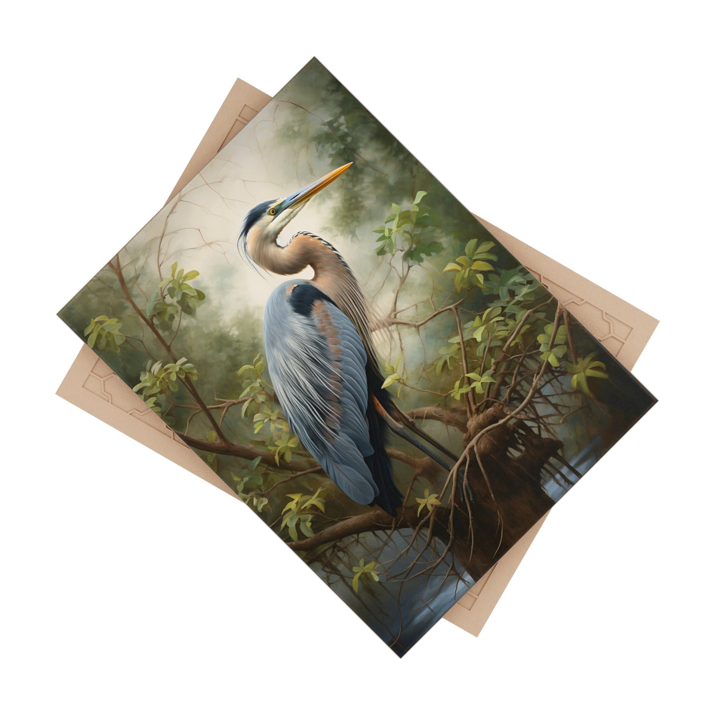Morning Mist Heron Tile or Mural