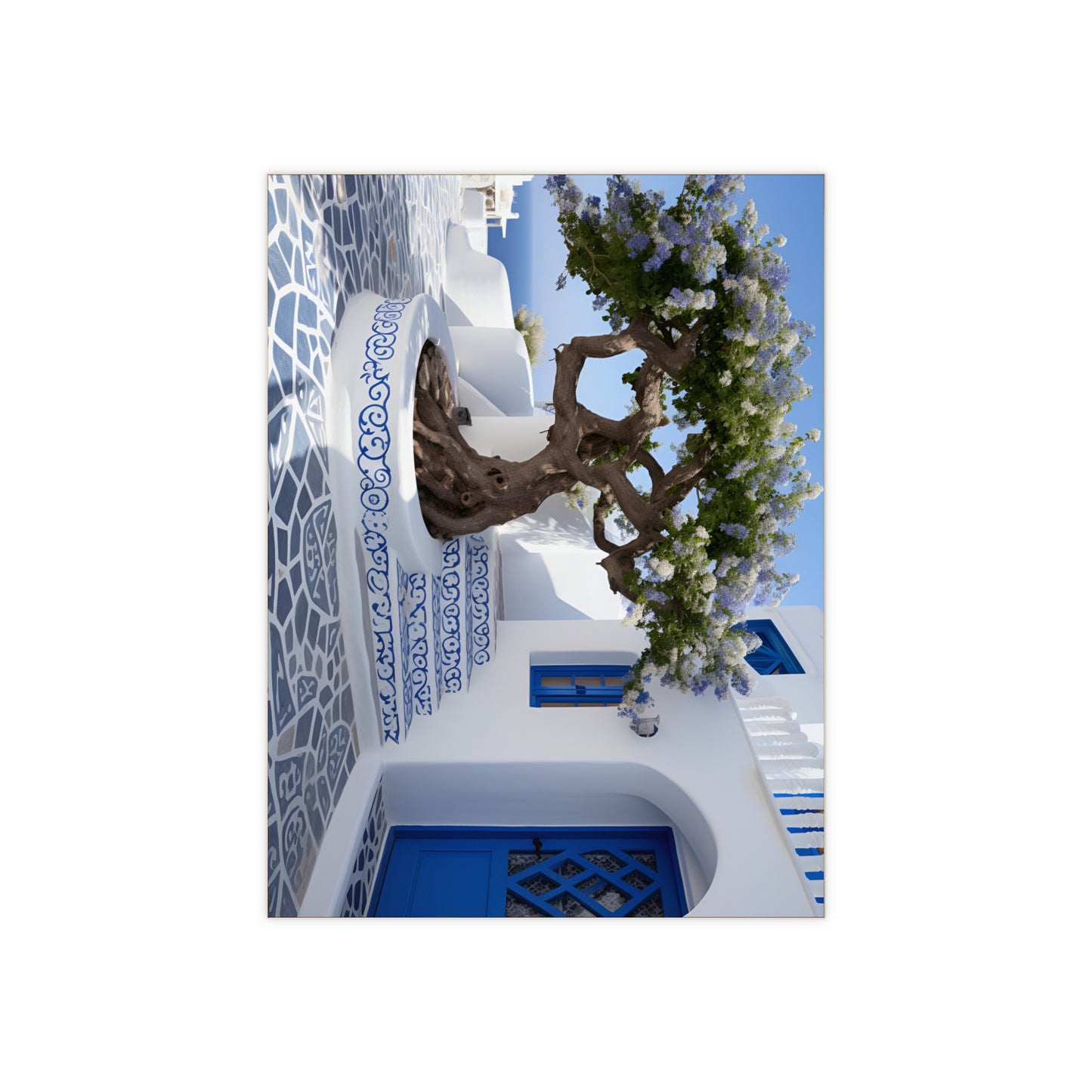 Corfu Greek Tile, Greece Island Tile or Mural. Sunny Greece Mosaic.