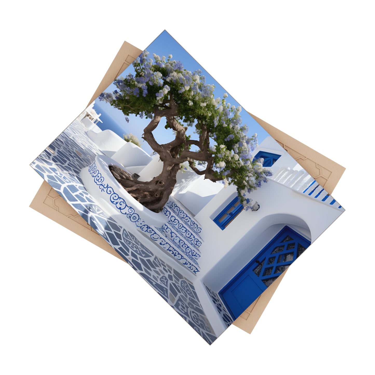 Corfu Greek Tile, Greece Island Tile or Mural. Sunny Greece Mosaic.