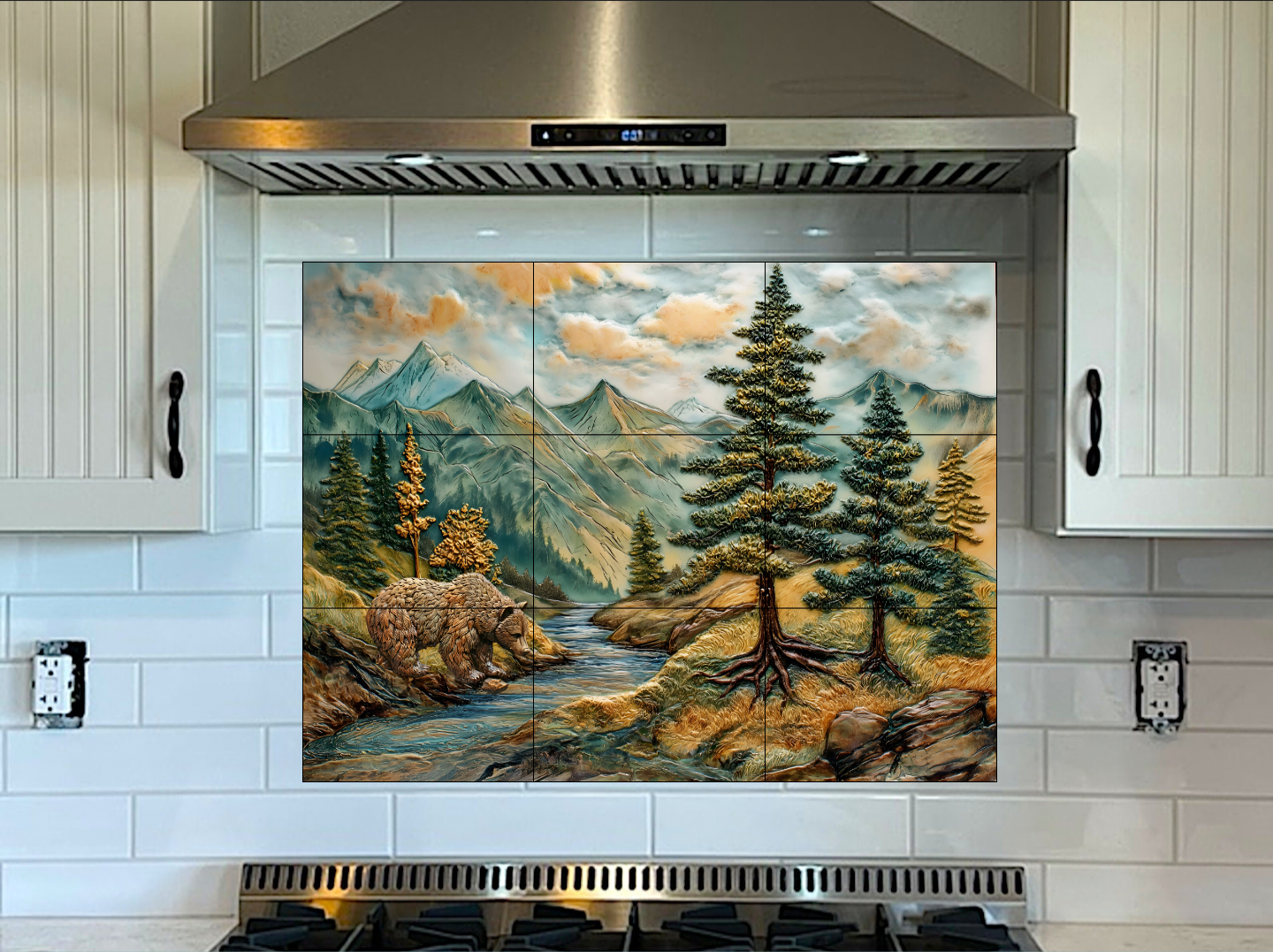 Bear in the Wilderness Ceramic Tile or Mosaic.