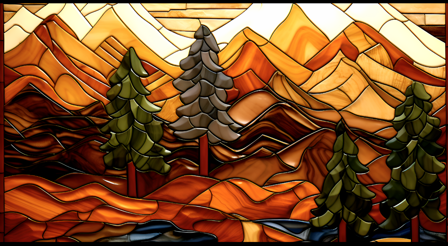 Mountains Ceramic Tile Mural.