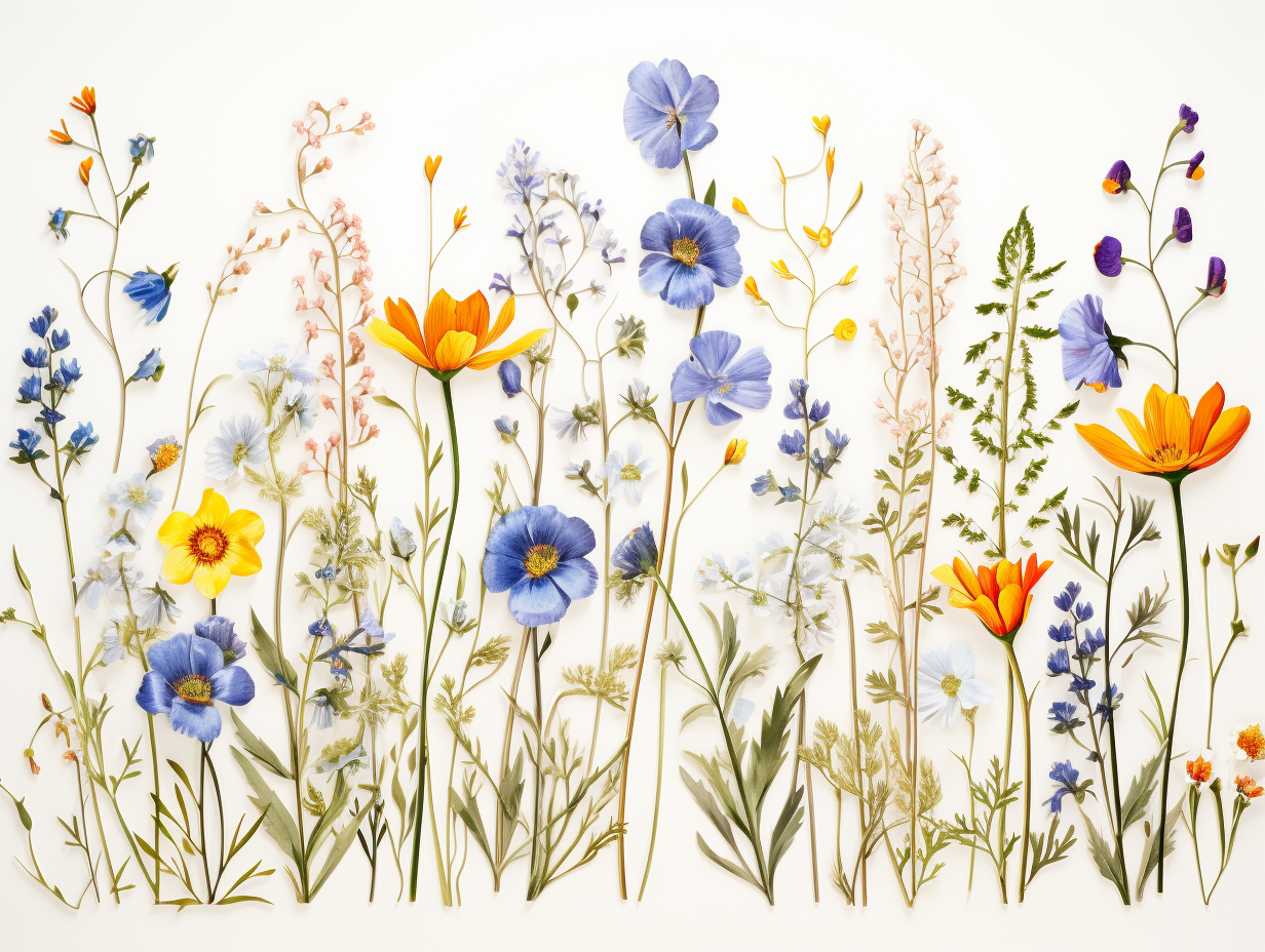 Wildflowers Watercolor Ceramic Tiles.