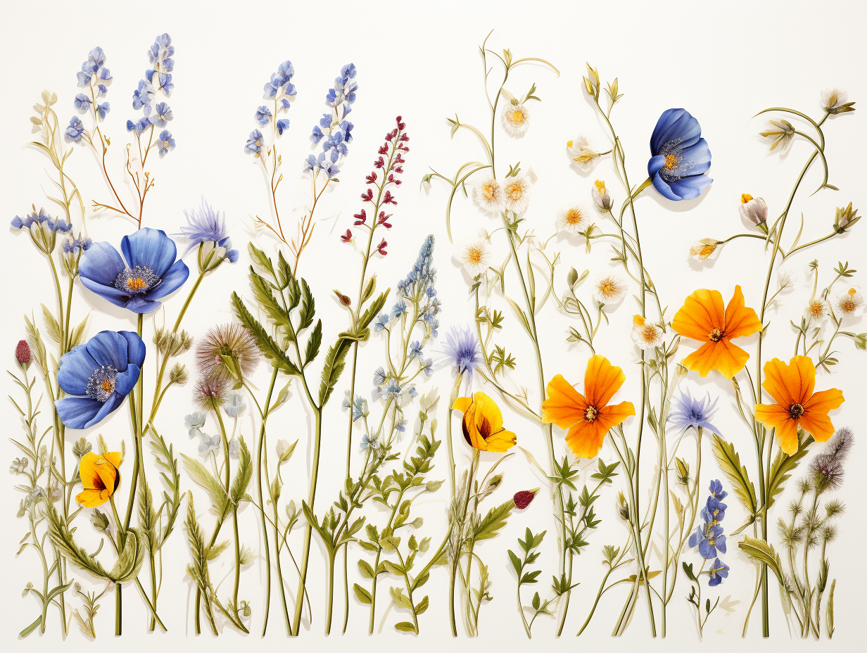 Wildflowers Watercolor Ceramic Tiles.