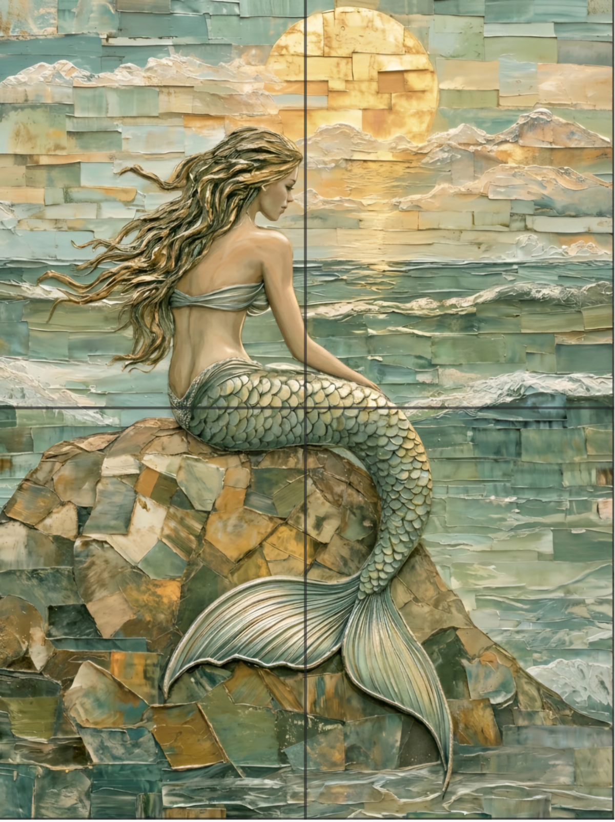 Mermaid Ceramic Tile Mural.