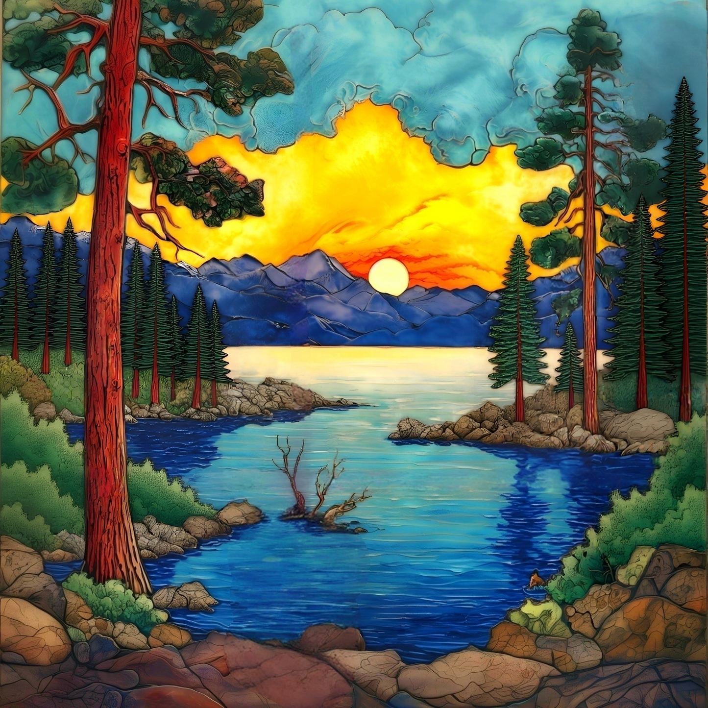 Lake Tahoe Ceramic Tile Mural