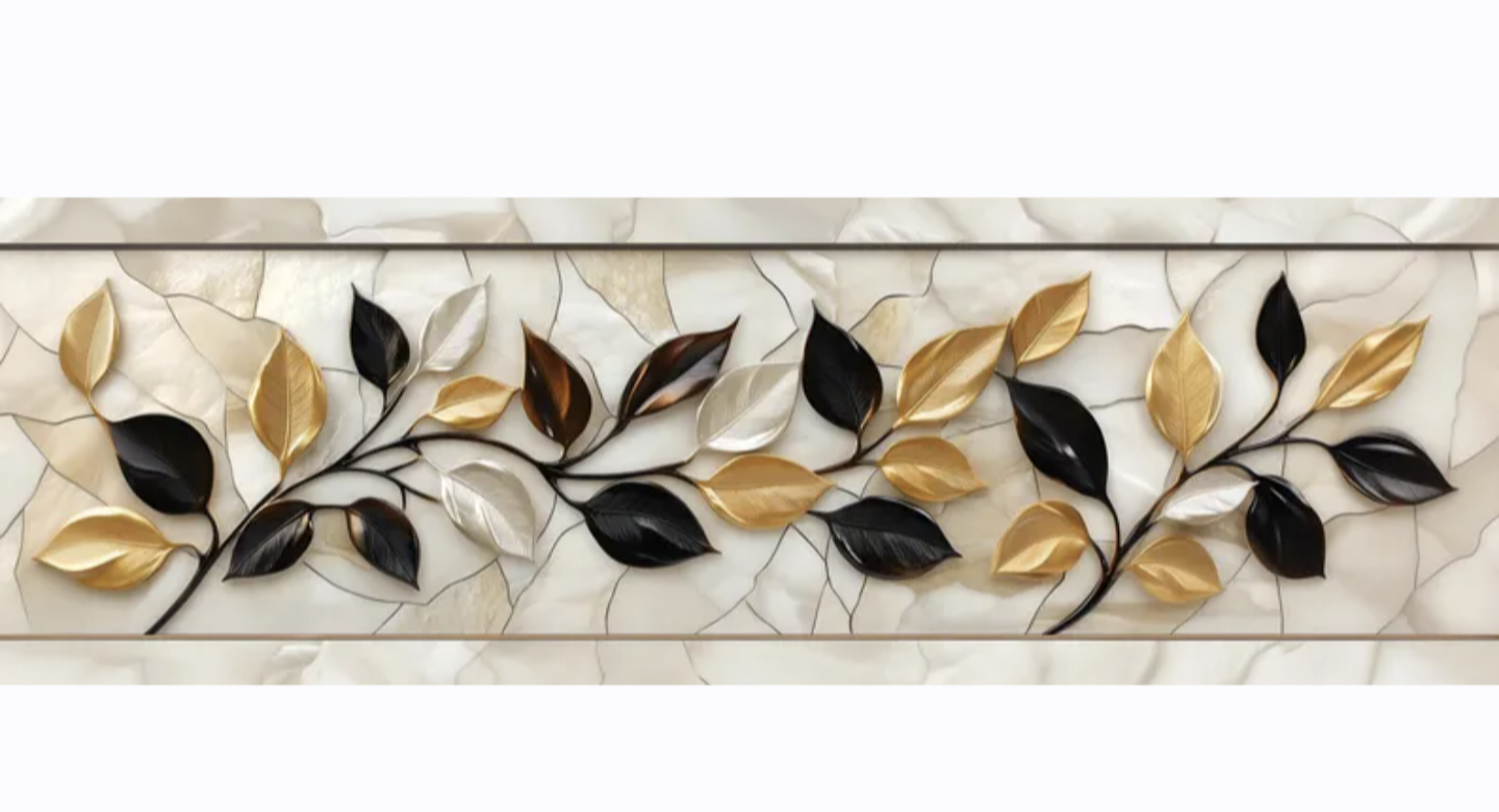 Golden Leaves Tile Mosaic, Tile Sample