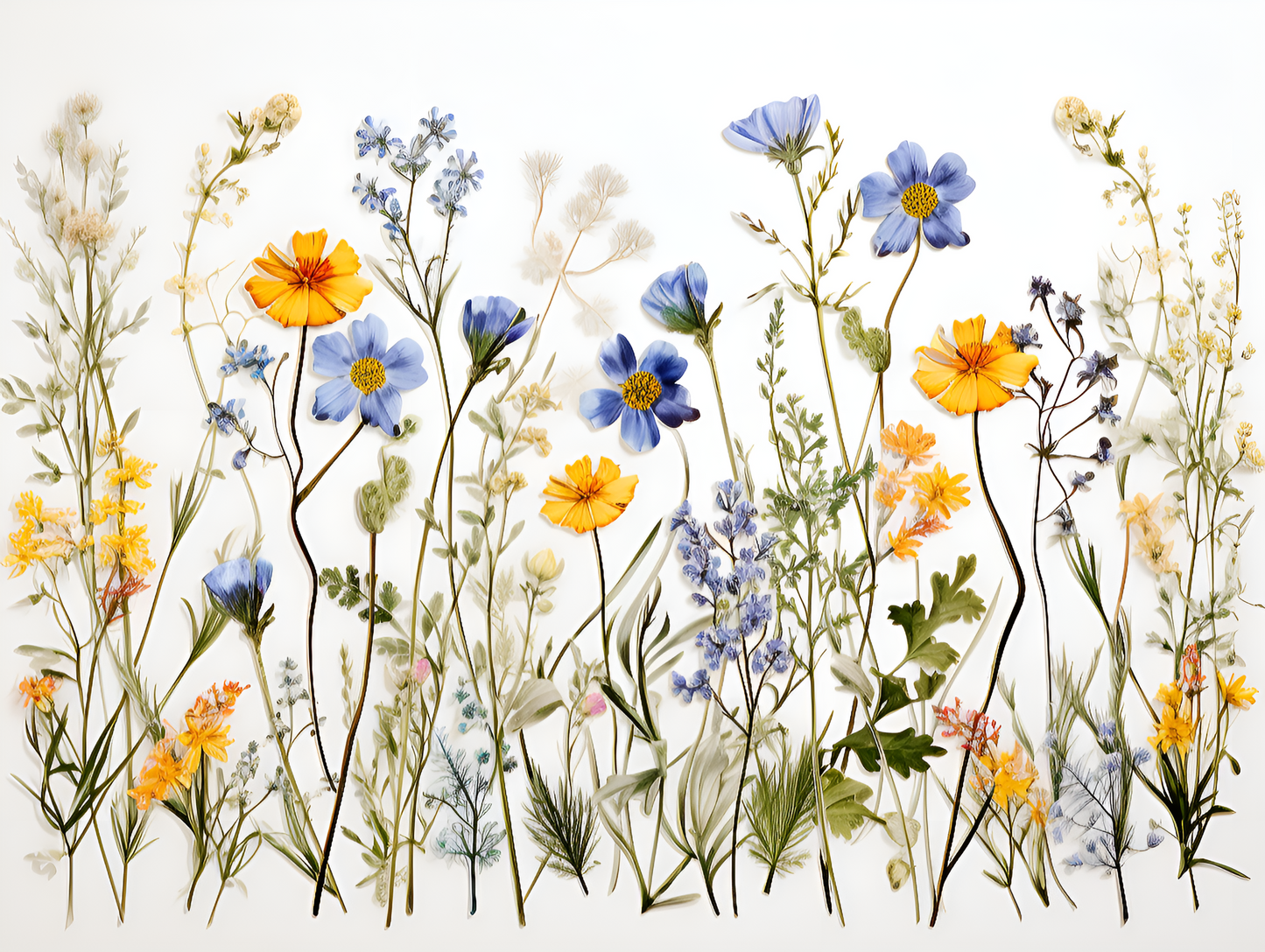 A set of 8" by 6" Field Flowers Ceramic Tiles or a 12" by 24" mural.