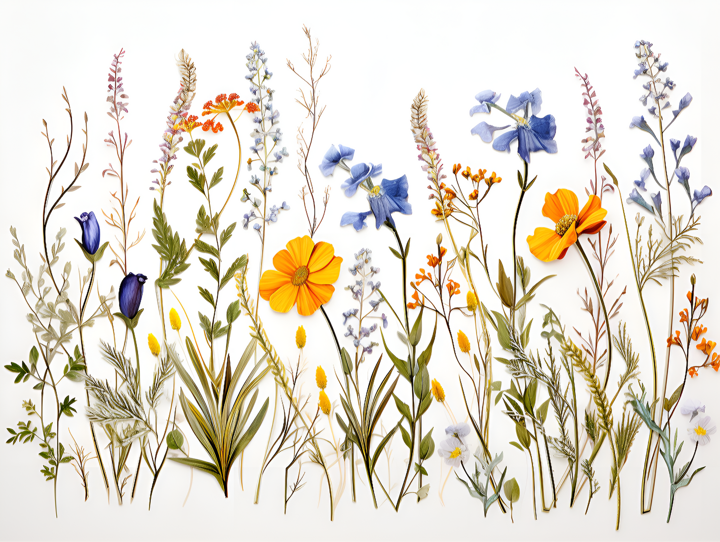A set of 8" by 6" Field Flowers Ceramic Tiles or a 12" by 24" mural.