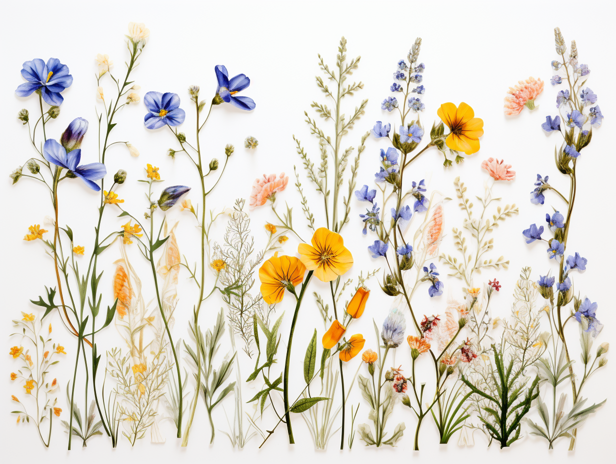 Wildflowers Watercolor Ceramic Tiles.