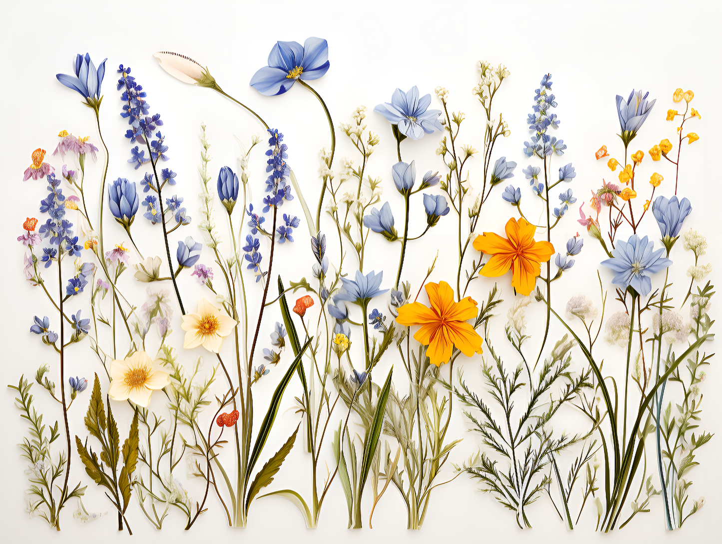 A set of 8" by 6" Field Flowers Ceramic Tiles or a 12" by 24" mural.