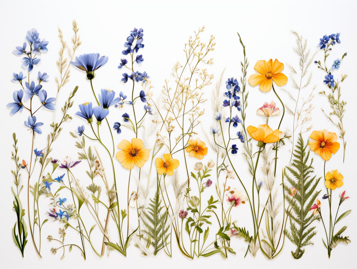Wildflowers Watercolor Ceramic Tiles.