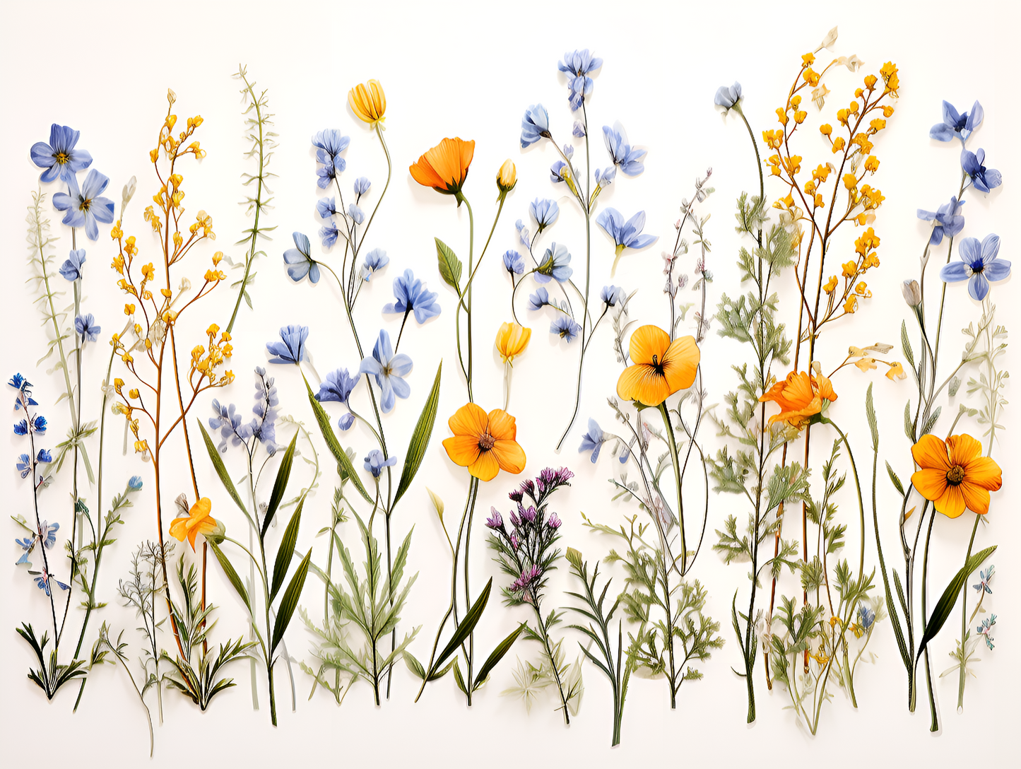 A set of 8" by 6" Field Flowers Ceramic Tiles or a 12" by 24" mural.
