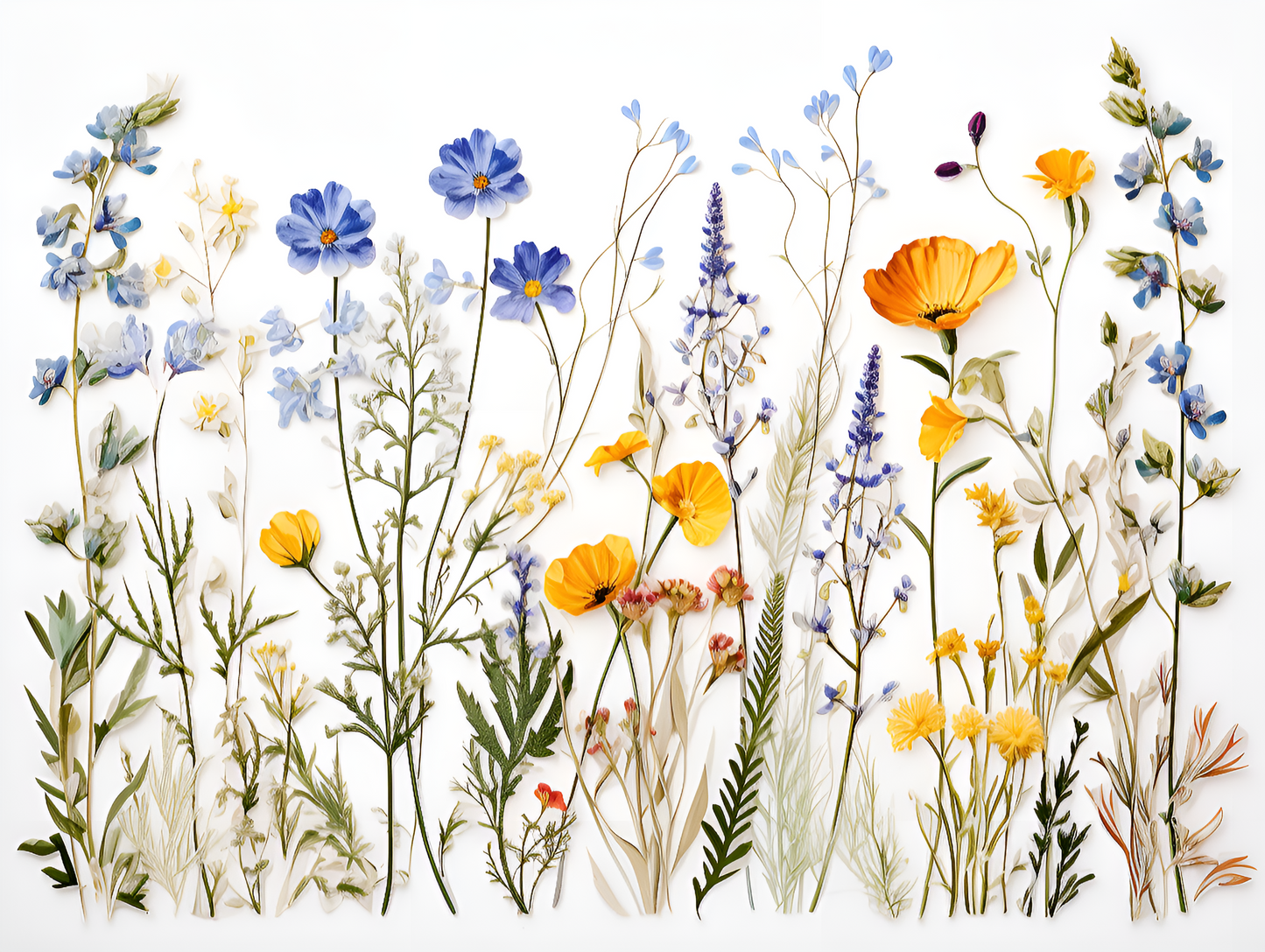 A set of 8" by 6" Field Flowers Ceramic Tiles or a 12" by 24" mural.