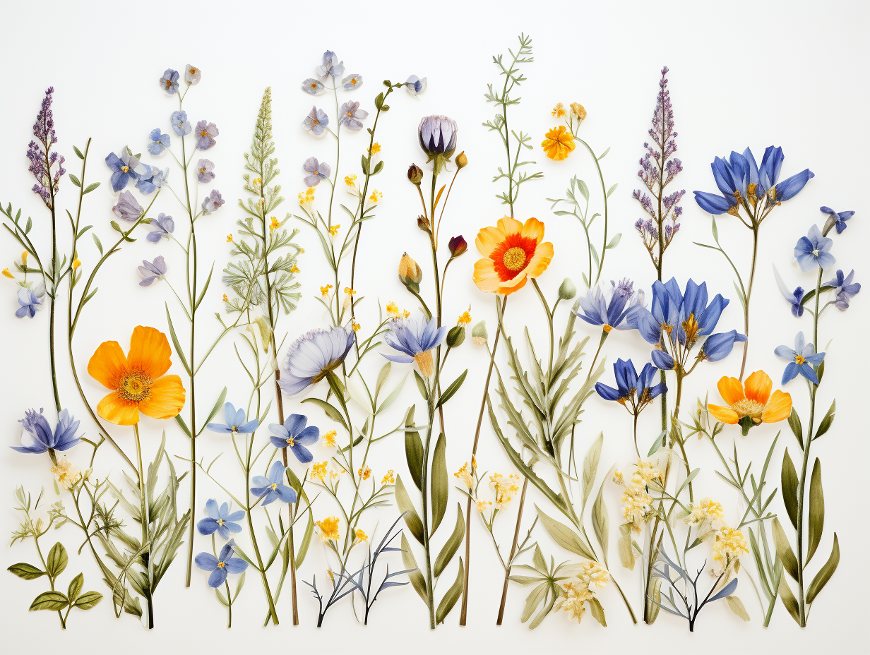 Wildflowers Watercolor Ceramic Tiles.