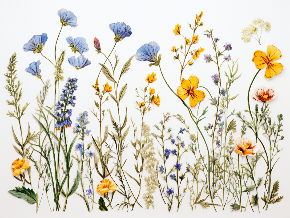 Wildflowers Watercolor Ceramic Tiles.