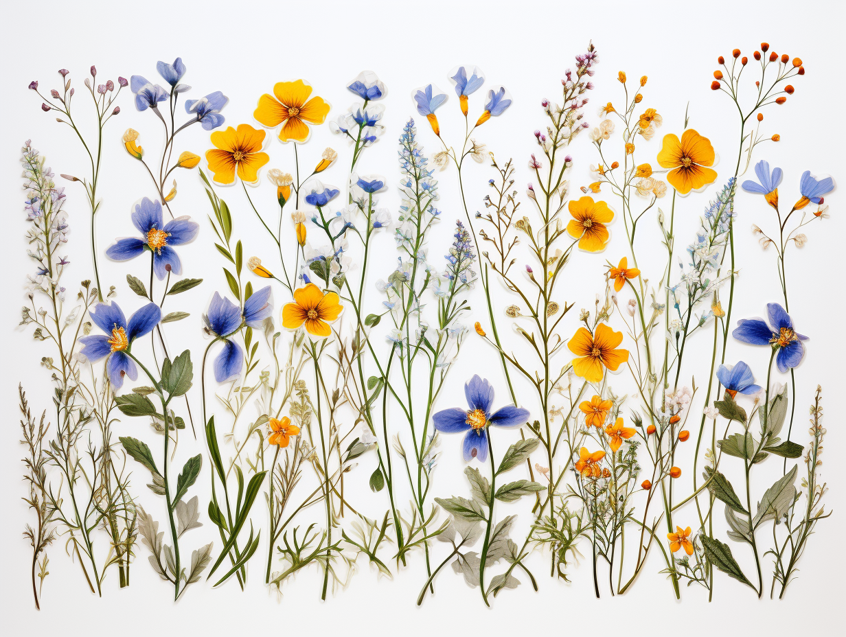 Wildflowers Watercolor Ceramic Tiles.