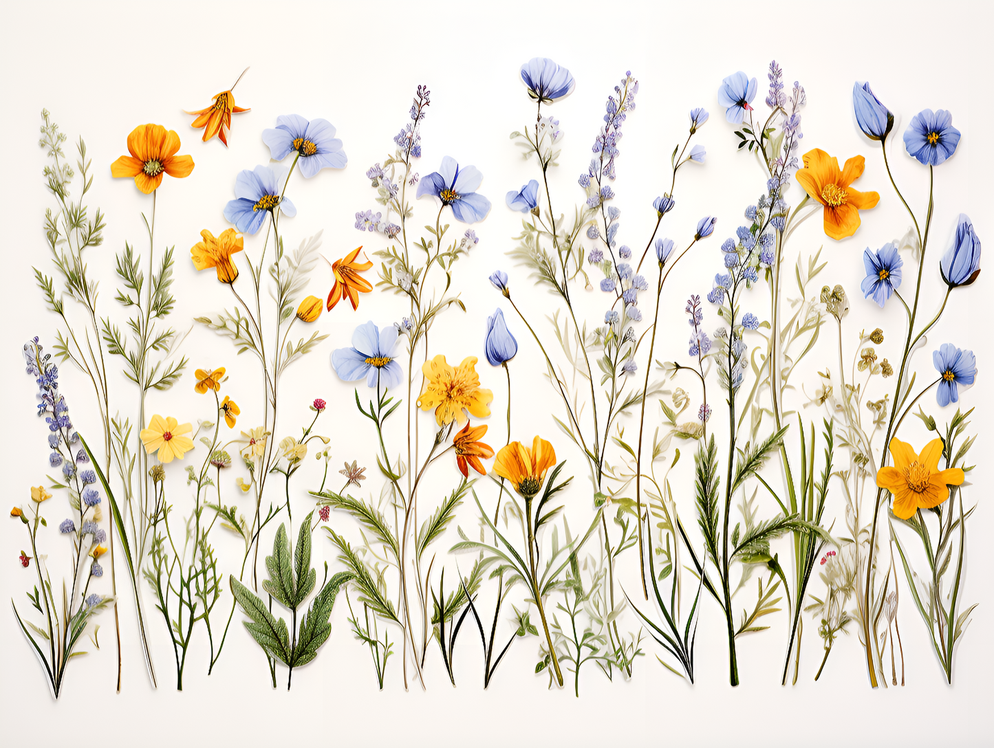 A set of 8" by 6" Field Flowers Ceramic Tiles or a 12" by 24" mural.