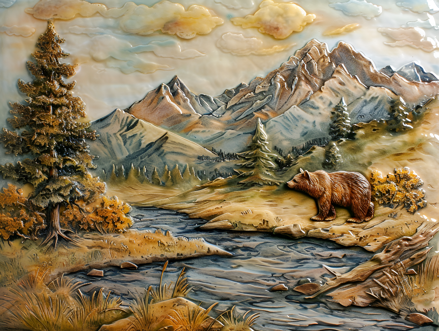 Bear Ceramic Mosaic Backsplash.